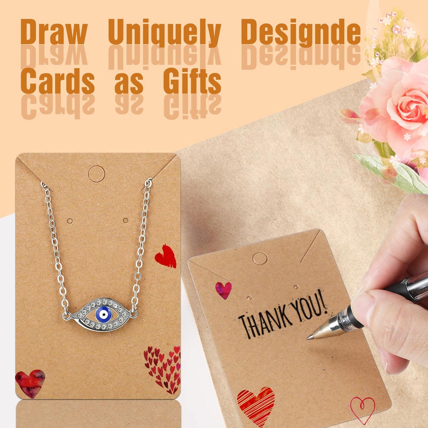 Fumete Earring Holder Cards, 1000 Pcs with Bags, Kraft Color, 2.4 x 3.5 Inch, Earring Display for Jewelry Storage