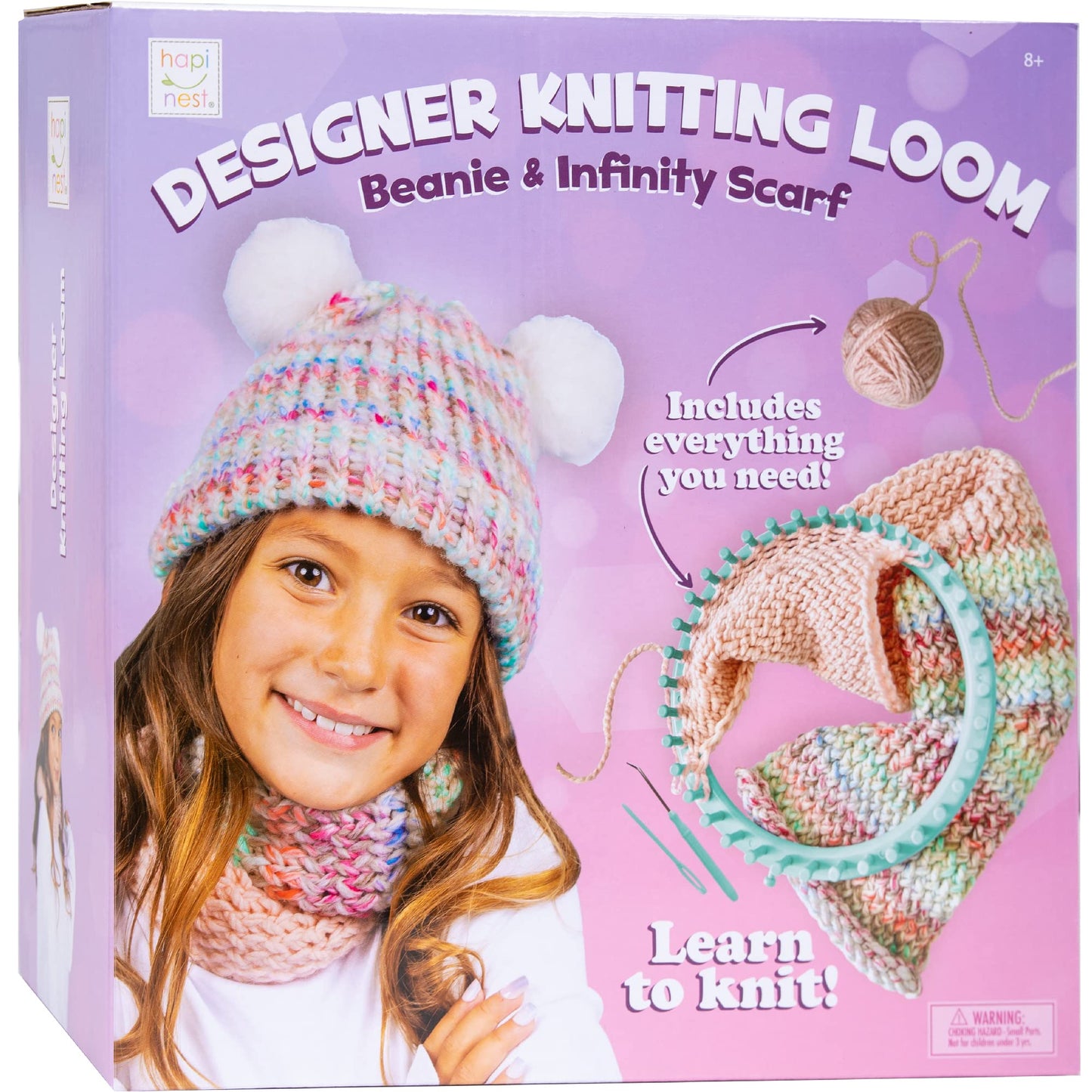 Hapinest Learn to Knit Hat and Scarf Knitting Loom Kit for Kids Ages 8-12