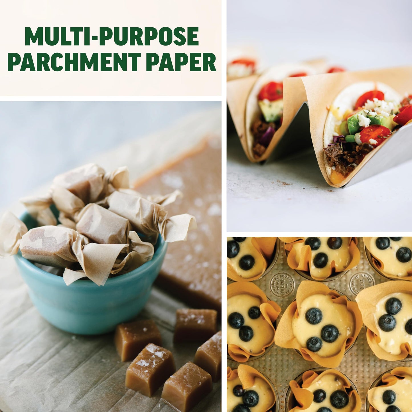 Zenlogy 5x5 Small Parchment Squares (300 sheets) - Unbleached, Non-stick, Pre-cut Parchment Paper- Ideal for Candy Wrappers, Liner Paper, Freezing and Storing, Separating, and Diamond Painting