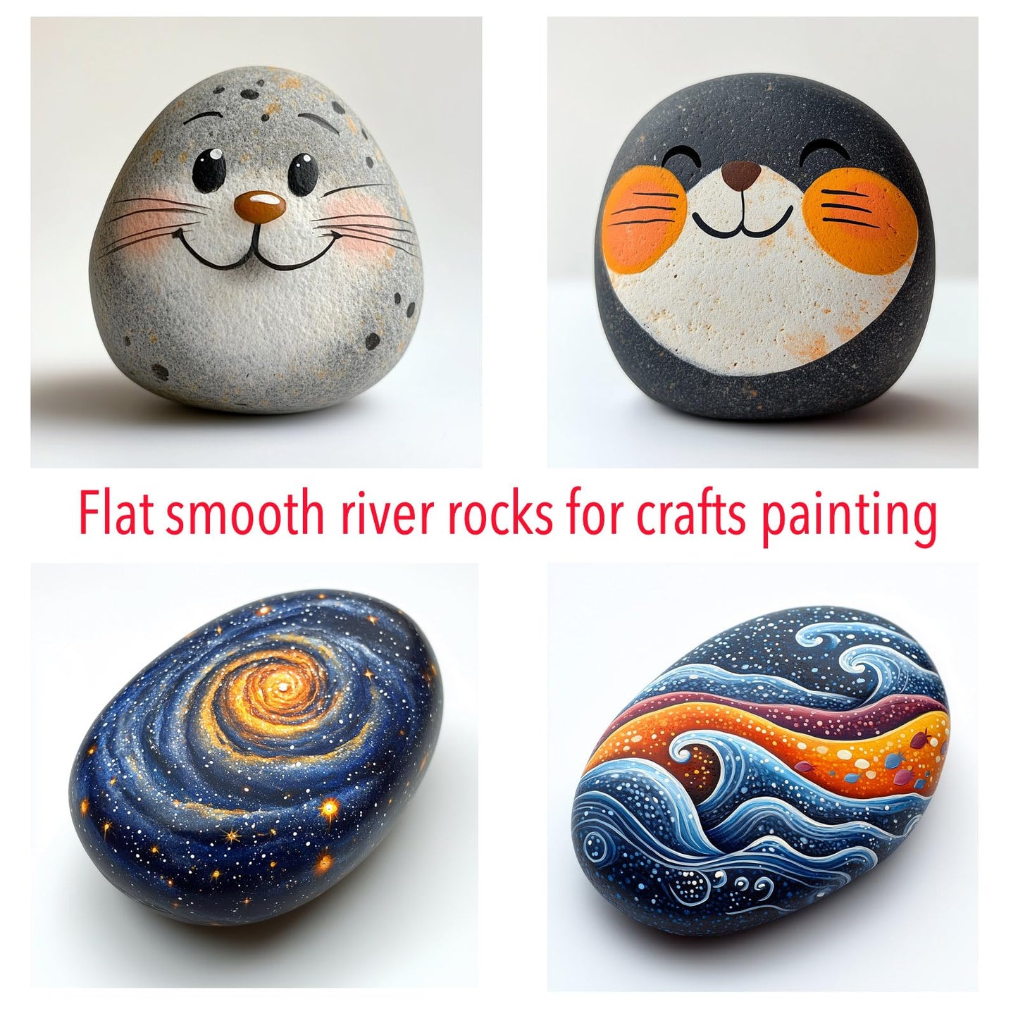 20PCS Flat Smooth River Rocks for Painting, Crafts, 2-3 inches, Kindness Stones Rocks Pebbles for Art Crafts, Party, Activity, Classroom, Holidays