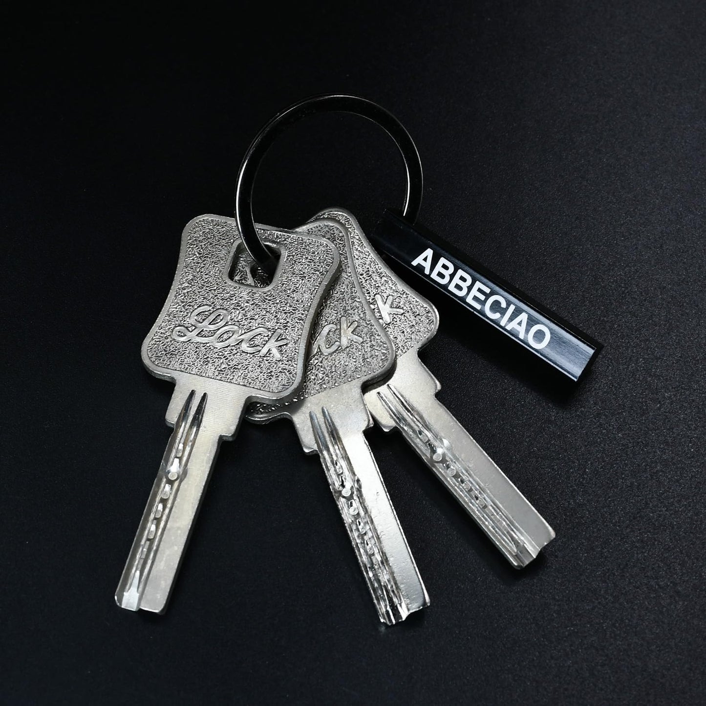 ABBECIAO 12PCS Black Anodized Aluminum 3D Rectangle Metal Stamping Blanks - 1 1/2" x 1/4" Solid Bar Pendants for Keychain Making