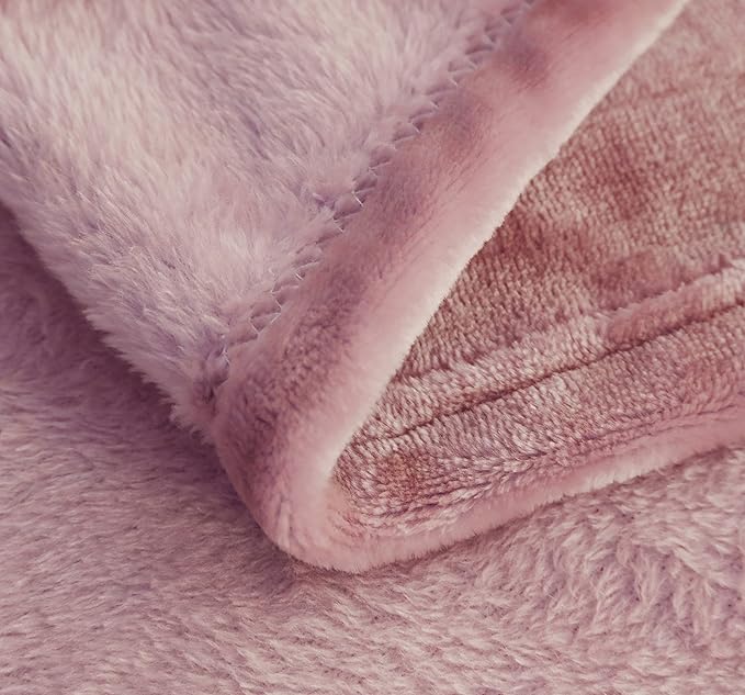 SOCHOW Flannel Fleece Blanket Luxury Twin XL Size, All Season Lightweight Super Soft Cozy Blanket for Bed or Couch, Dusty Pink, 66x90 inches