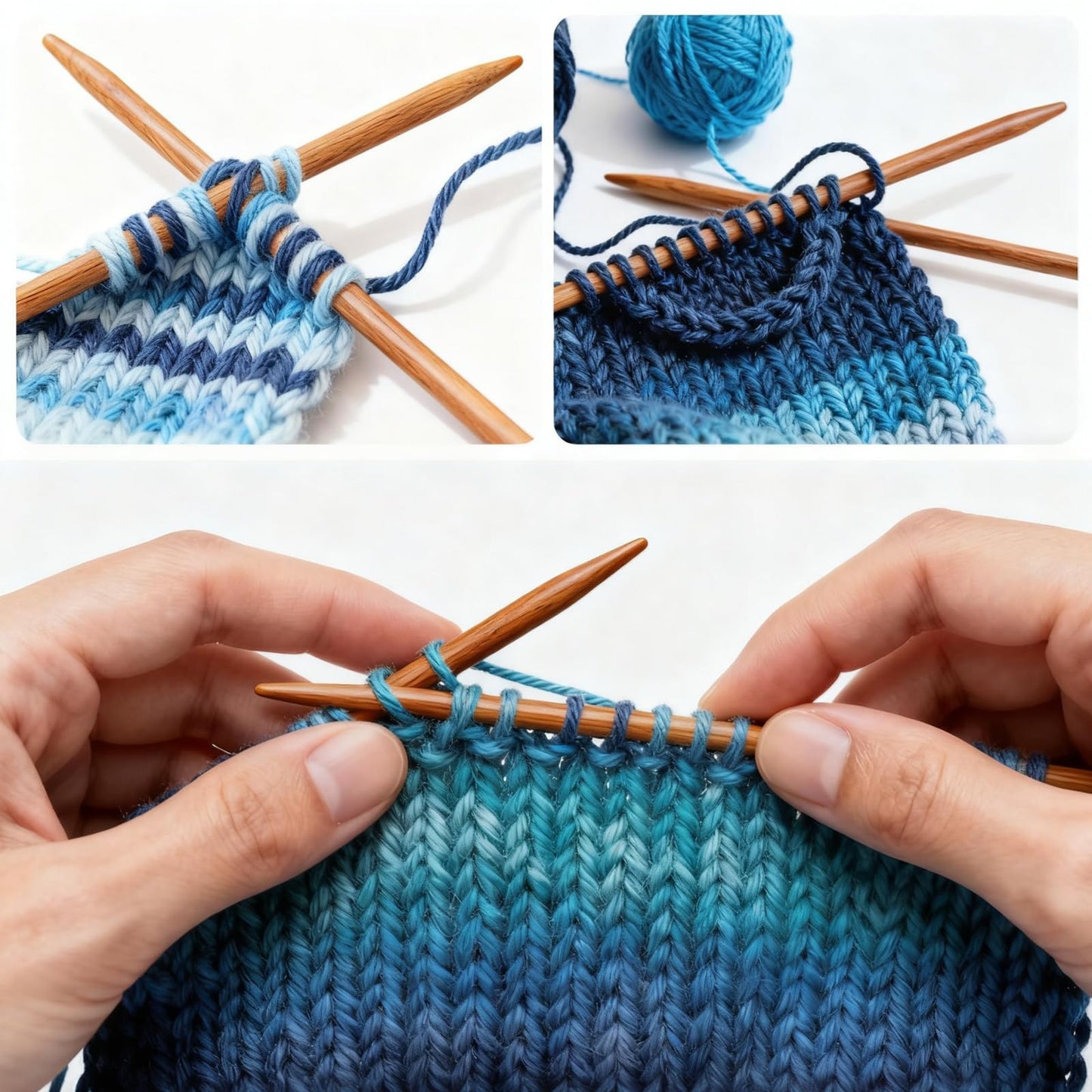 Double Pointed Knitting Needles Set,75 Pcs Wooden Bamboo Knitting Needles Kit,15 Sizes from 2.0mm-10.0mm,with Small Tools,Straight Wood Needles for Beginners,Making Sweater,Scarf,Sock,Weave