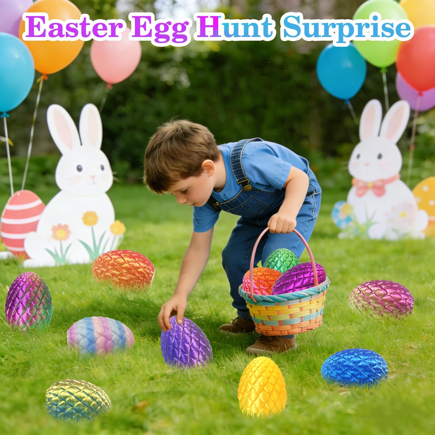 3D Printed Dragon Eggs with Dragon Inside, Large Articulated Dragons Toys with Eyes, Easter Basket Essentials Stuffers Surprise Eggs Home Decor Executive Desk Toy (Purple+Black)