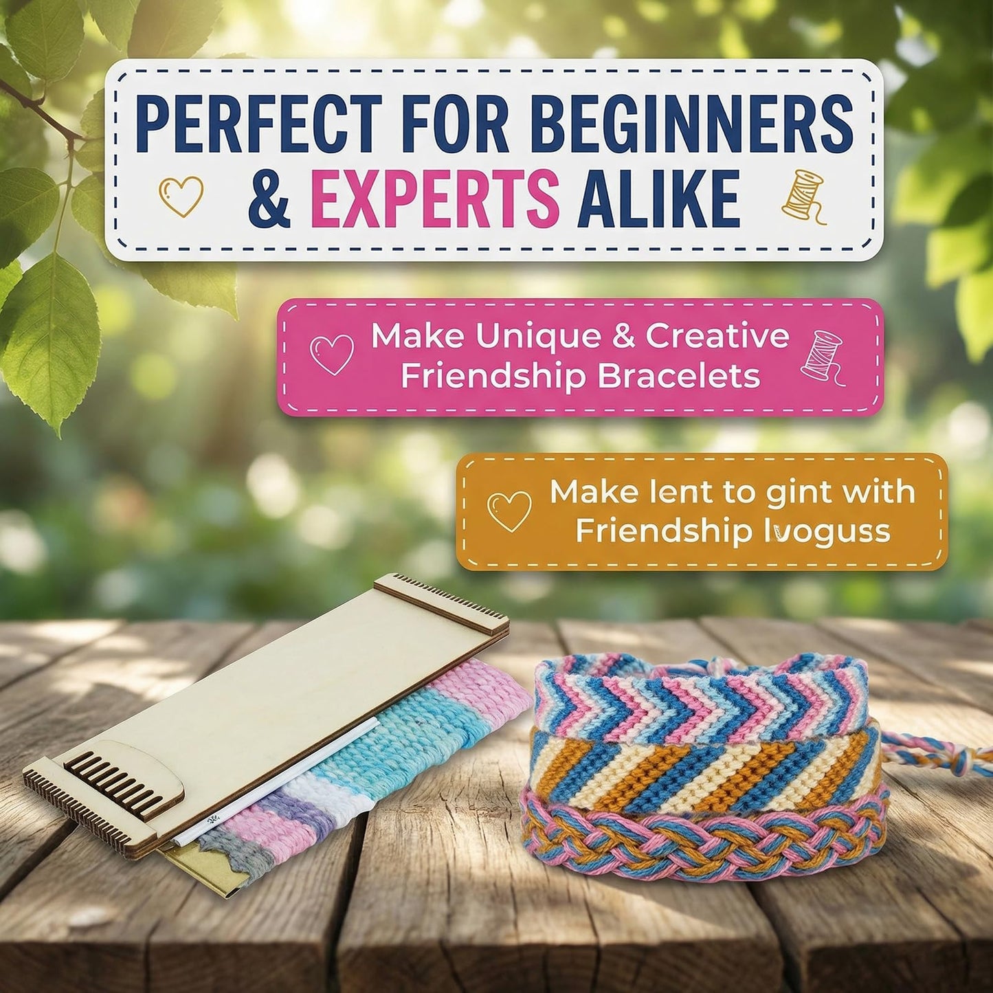 Leisure Arts Loom Bracelet Weaving, Bracelet Maker, Weaving Loom, Bead Loom, Bracelet Making Kit String, Weaving Kit, Beading Loom, Friendship Bracelet Making Kit, Weaving Loom for Adults