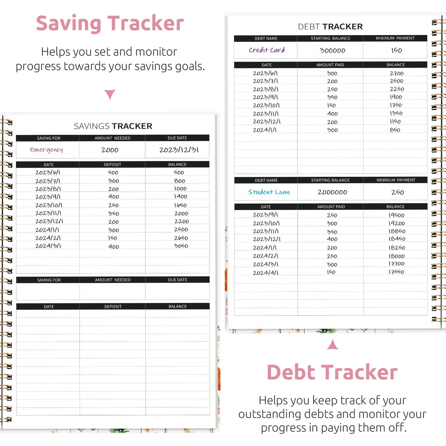 Aesthetic Budget Planner - Monthly Finance Planner with Expense Tracker, Undated Bill Organizer, Budget Notebook to Manage Your Finances, Account Budget Book - Wildflowers