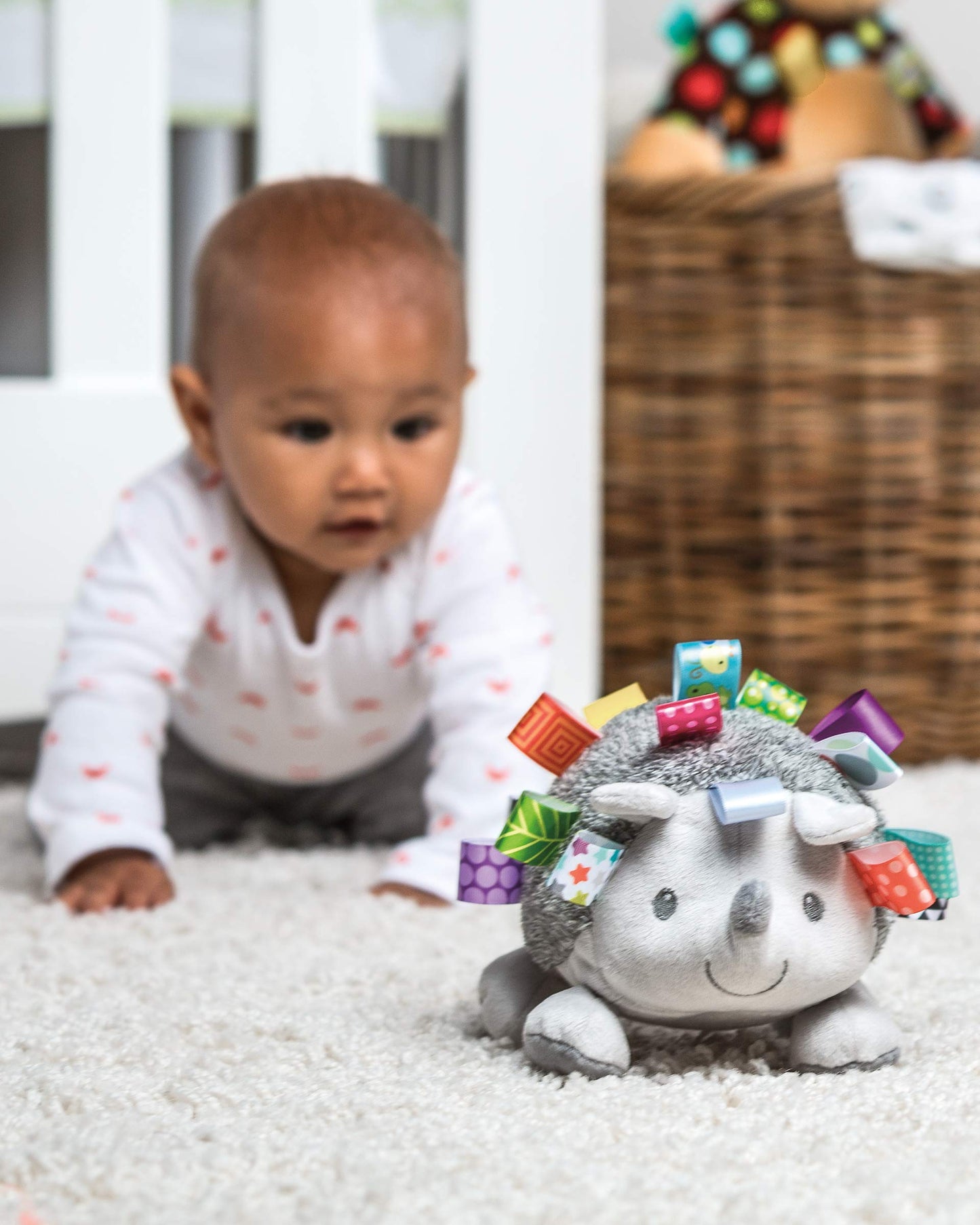 Mary Meyer 8-Inch Heather Hedgehog Soft Toy and Heather Hedgehog Baby Rattle Taggies Bundle