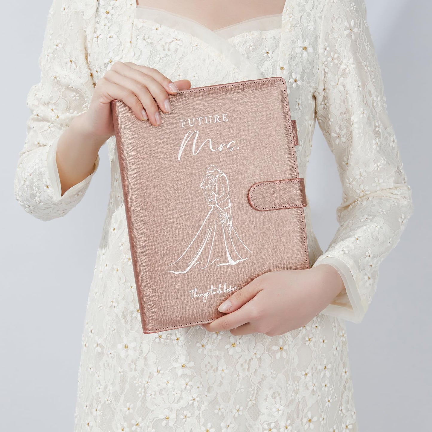 AW BRIDAL Future Mrs Wedding Planner Book and Organizer Gift Set, Personalized Destination Wedding Planners, Rose Gold Planning Gift for Bride and Engaged Couples, Cool Engagement Gifts for Her