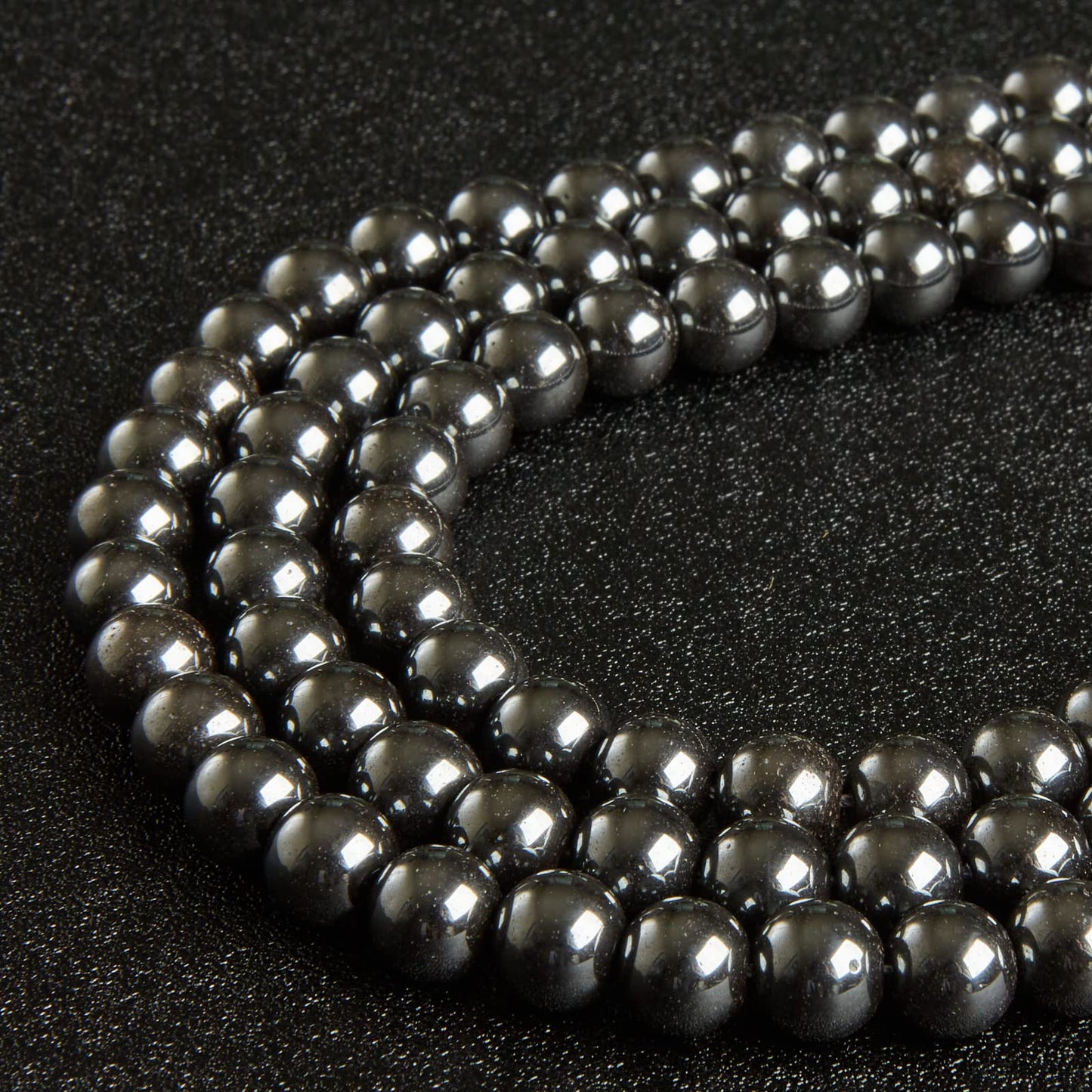 100pcs 6mm Black Hematite Beads Natural Gemstone Beads Round Loose Beads for Jewelry Making