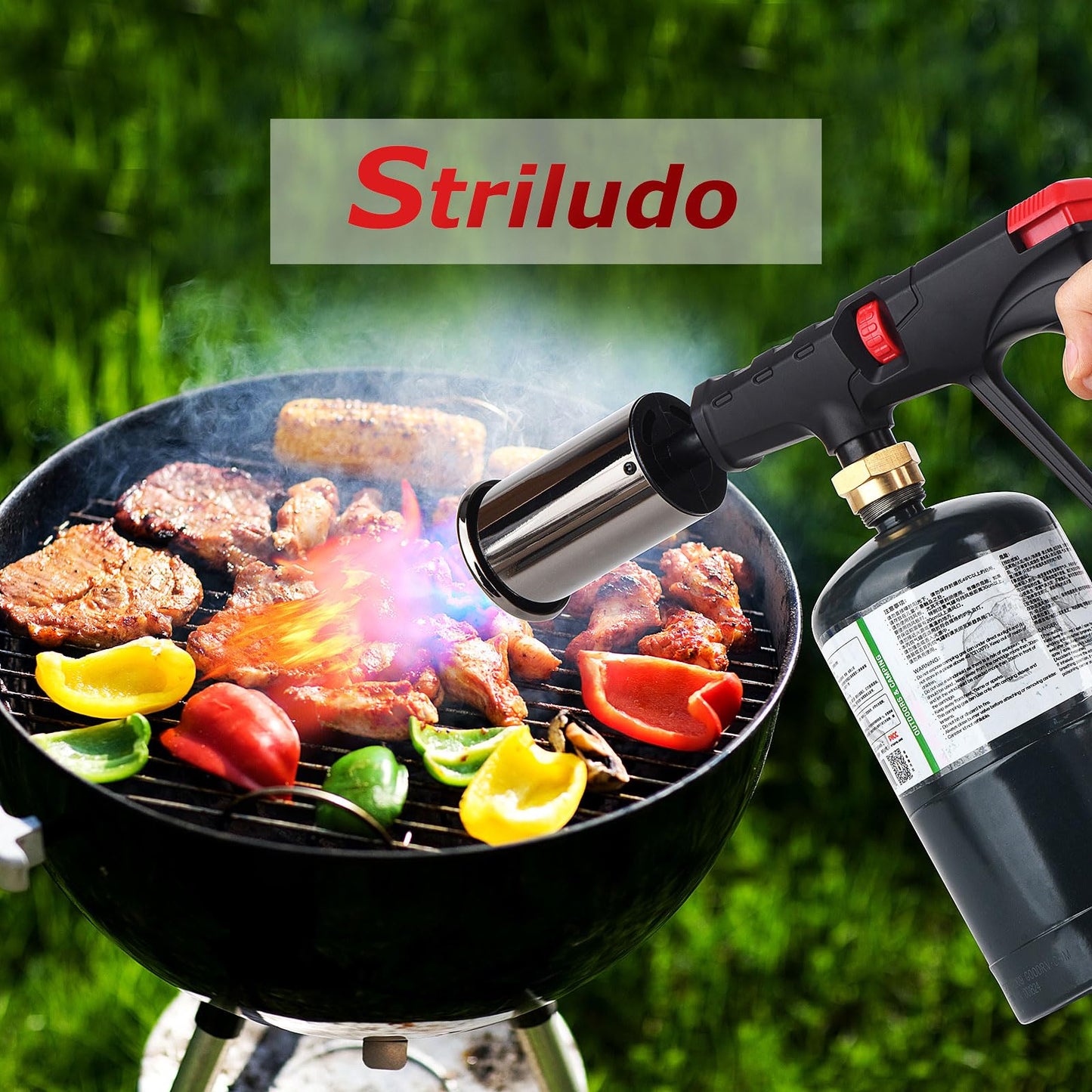 Striludo POWERFUL Grill & Cooking Propane Torch,Sear Torch Sous Vide,Culinary Kitchen Blow Torch,Campire Charcoal Starter,Adjustable Flame Thrower,Fire Gun for Steak,BBQ (Tank Not Included)