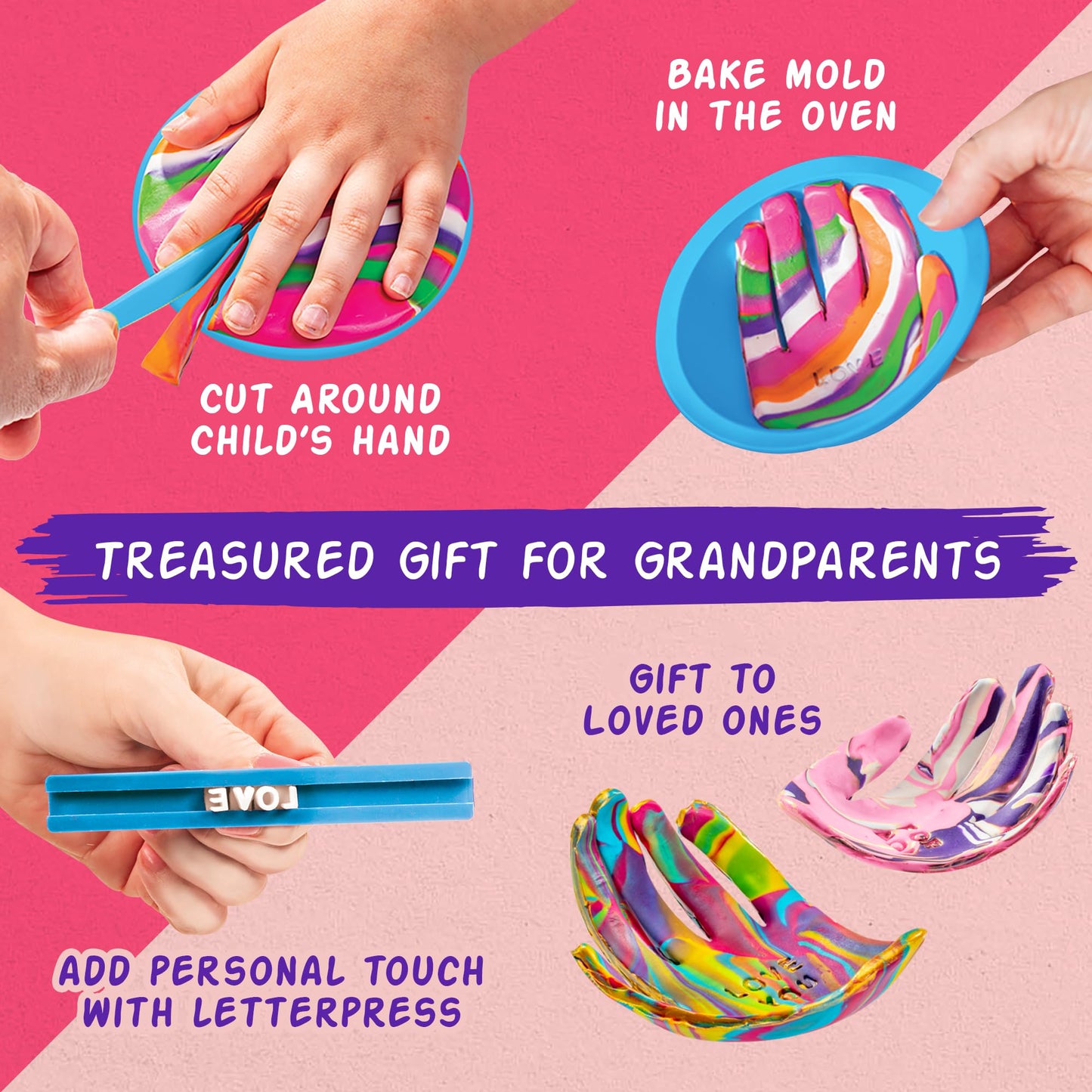 Original Stationery Craft Kits Trinket Dish Studio - Multicolor, 40 Pieces, Air-Drying Clay & Tools - Jewelry Dish Making Kit & DIY Clay Jewelry Bowls