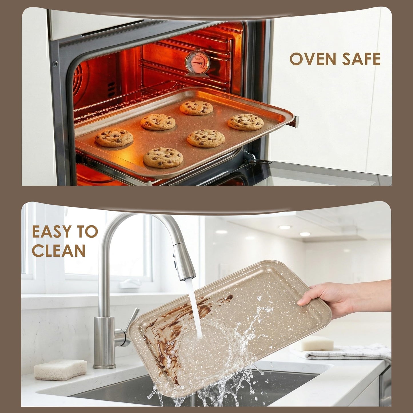 FLAREFX 11 Piece Baking Set | Nonstick & Non Toxic Bakeware Sets Baking Pans Set | Carbon Steel Baking Supplies Include Notebook, Cookie Sheets, Roasting Pan, Muffin Pan, Cake Pan, Pizza Pan, Loaf Pan