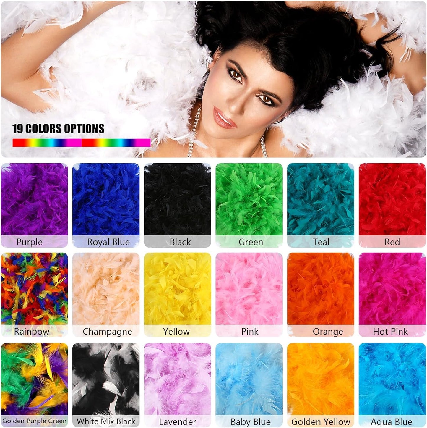 THARAHT Lavender Chandelle Turkey Feather Boa 2 Yards 100g for DIY Craft Home Dancing Wedding Party Halloween Costume Decoration Feather Boa