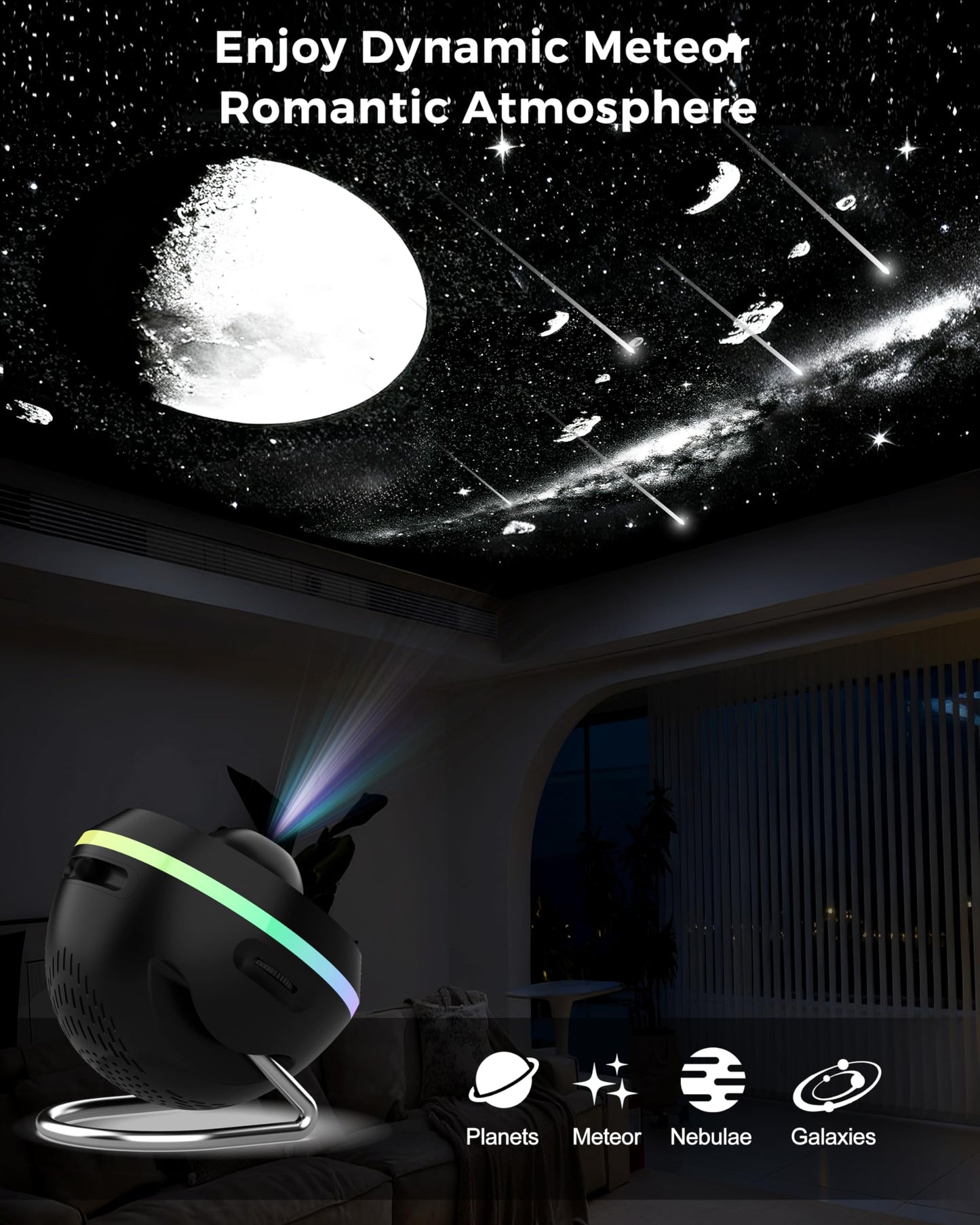 Galaxy Projector for Bedroom, 13 in 1 Home Planetarium Star Constellation Projector with Meteor Moon Milky Way, Space Ceiling Starry Sky Night Light Projector for Kid Adult Christmas Gift