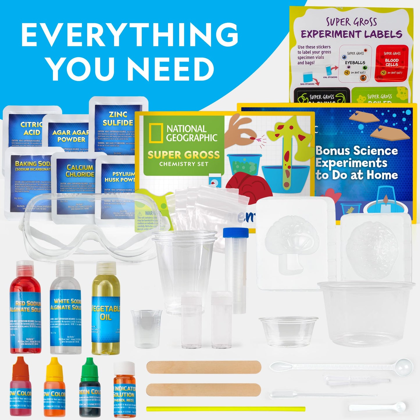 National Geographic Gross Science Kit - 45 Gross Science Experiments- Dissect a Brain, Make Slime, Creepy STEM Project for Boys and Girls, Birthday Gifts for Kids 8-12 (Amazon Exclusive)