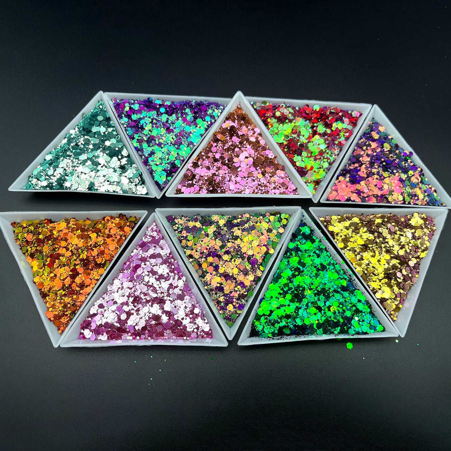 Color Shift Glitter, 150g/5.29oz PET Chunky and Fine Mixed Craft Glitter Sequins Chameleon Glitter Powder for Tumblers, Epoxy Resin, Nail Art, Slime, Body, Face, Cosmetic, Jewelry Making
