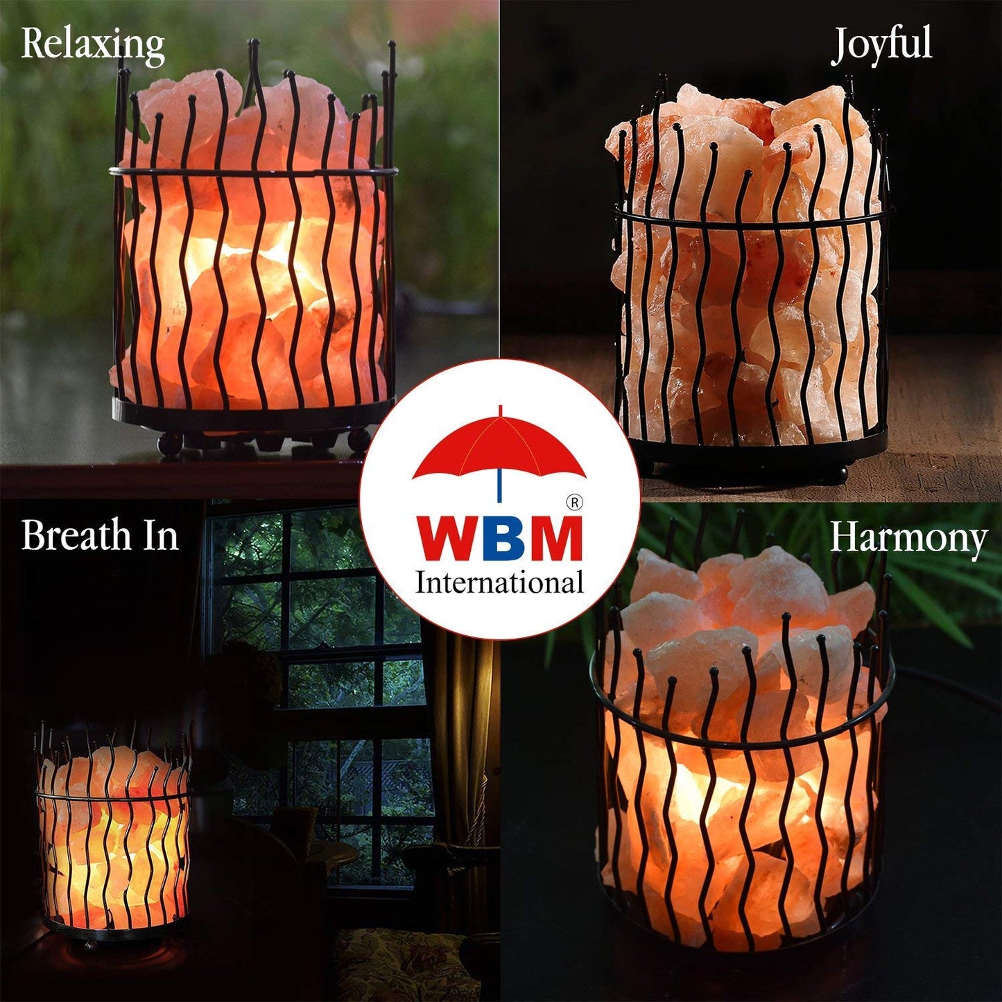 Himalayan Glow Pillar Style Basket Lamps, Pure Himalayan Salt Basket Night Lamp with Salt Chunks, Light Bulb and Dimmable Switch (2-Pack)