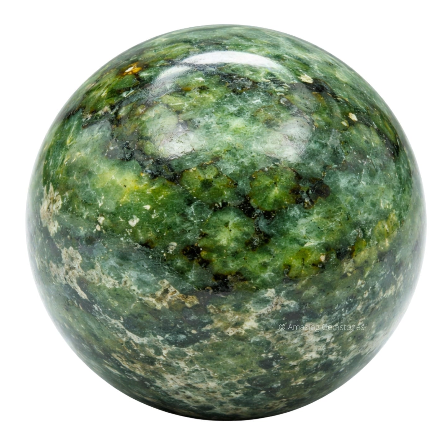 Amazing Gemstone Green Jade Crystal Ball with Stand - 2 Inches Crystal Sphere Meditation Balls for Witchcraft and Decorative Balls