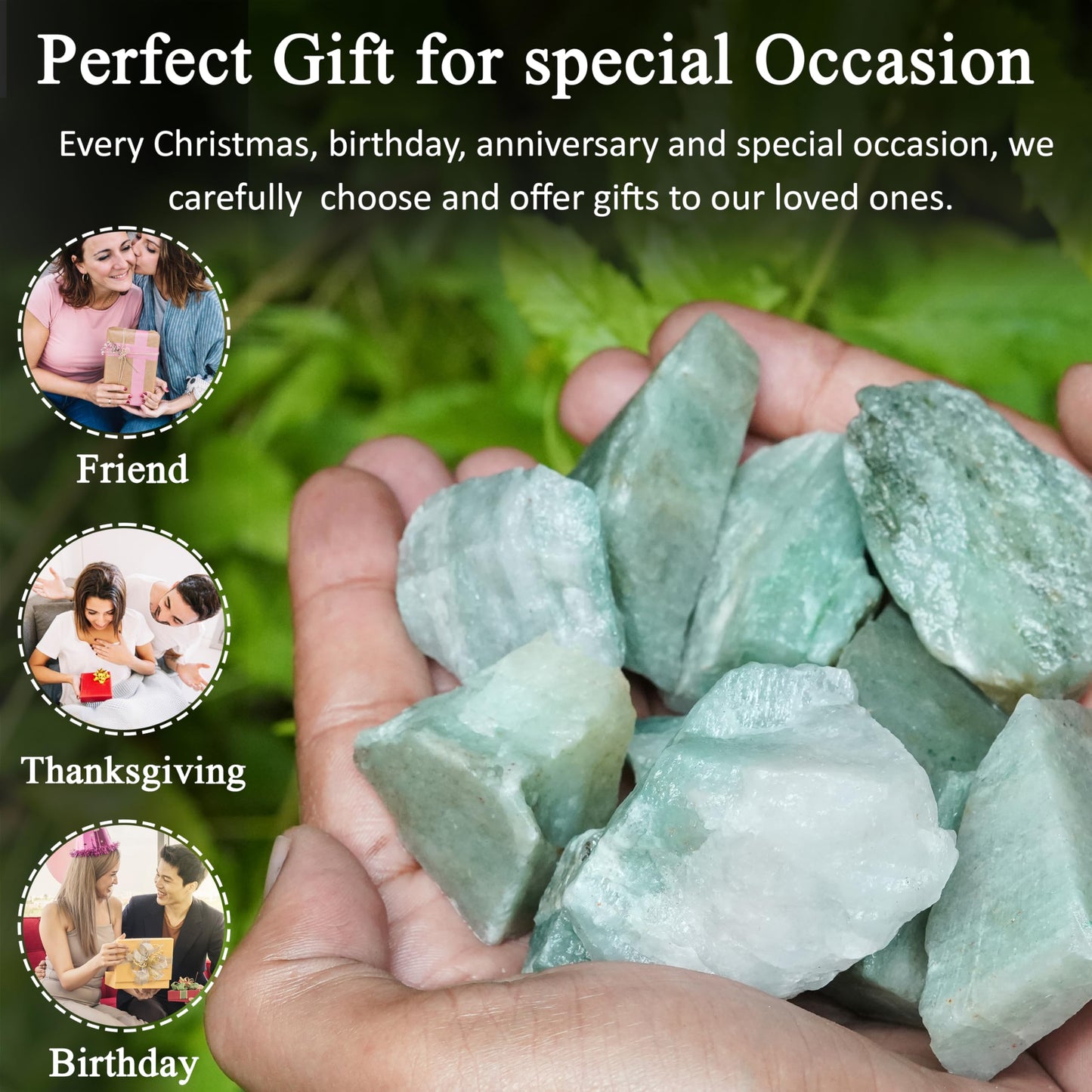 Crocon 1/4 LB Green Jade Rough Bulk Natural Stone Raw Gemstone Tumbling Cabbing Polishing Mining Chakra Balancing Reiki & Crystal Healing Good Luck Home Decor Gifts
