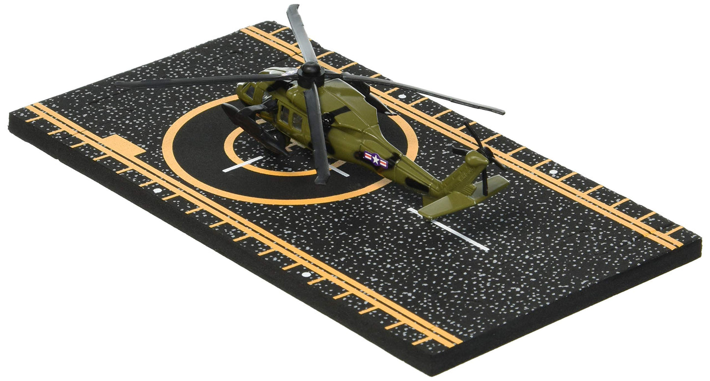 Hot Wings Planes Black Hawk Helicopter with Connectible Runway Die Cast Plane in Aviation Museum Nationwide