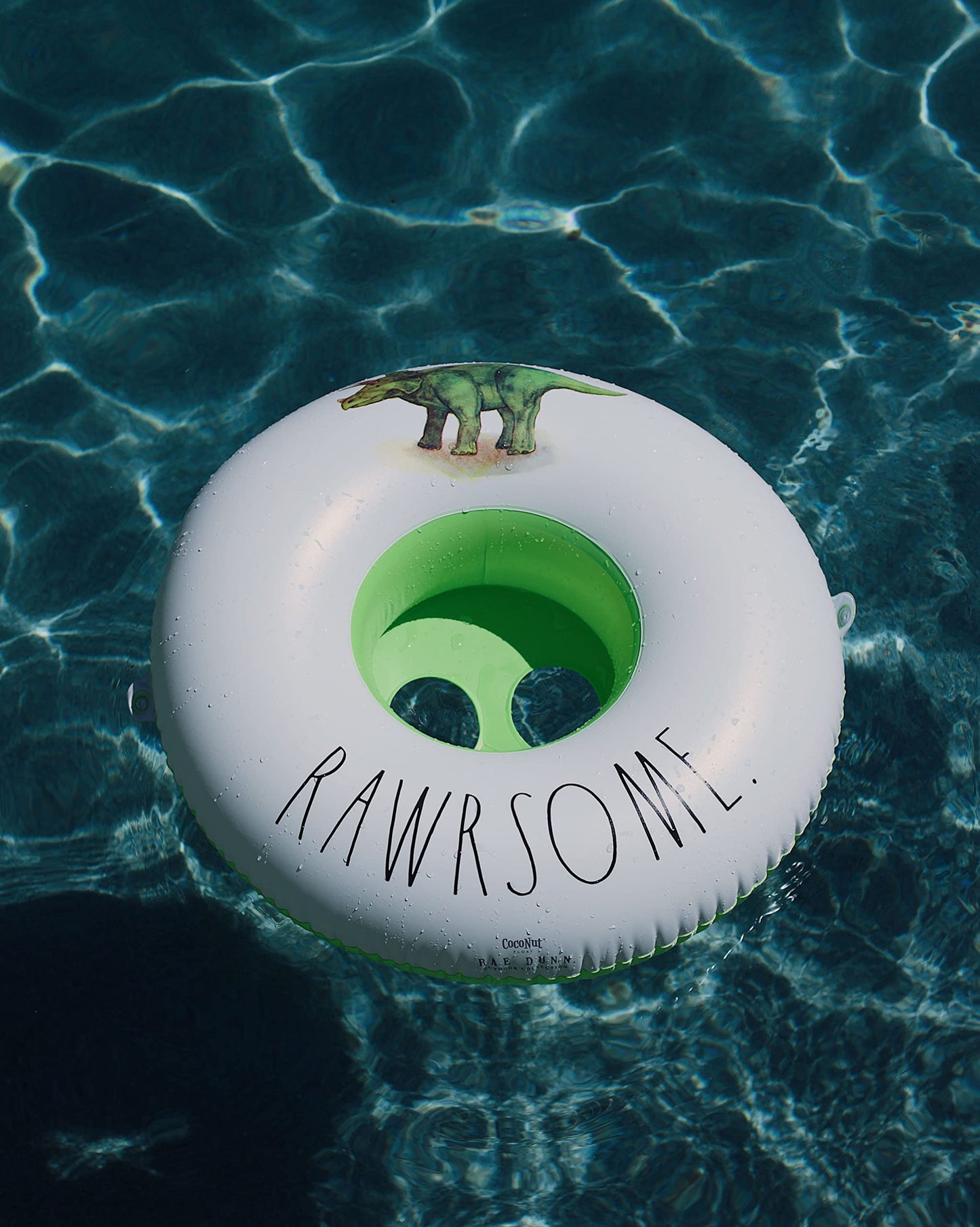 Coconut Float Rae Dunn x Toddler Float with Canopy - New Velcro Connectors! - Child Sized Inflatable Raft & Durable Water Toy - Stable Ride-On for Summer Parties & Swim Events (Rawrsome)