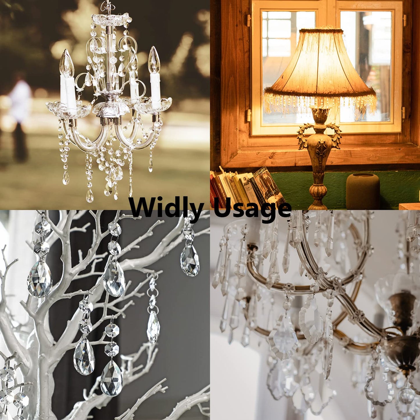 20pcs Clear Maple Leaf Crystal Chandelier Prism Pendant Parts, 50mm Suncatchers Hanging Crystals Beads for Chandelier Christmas Tree Decoration