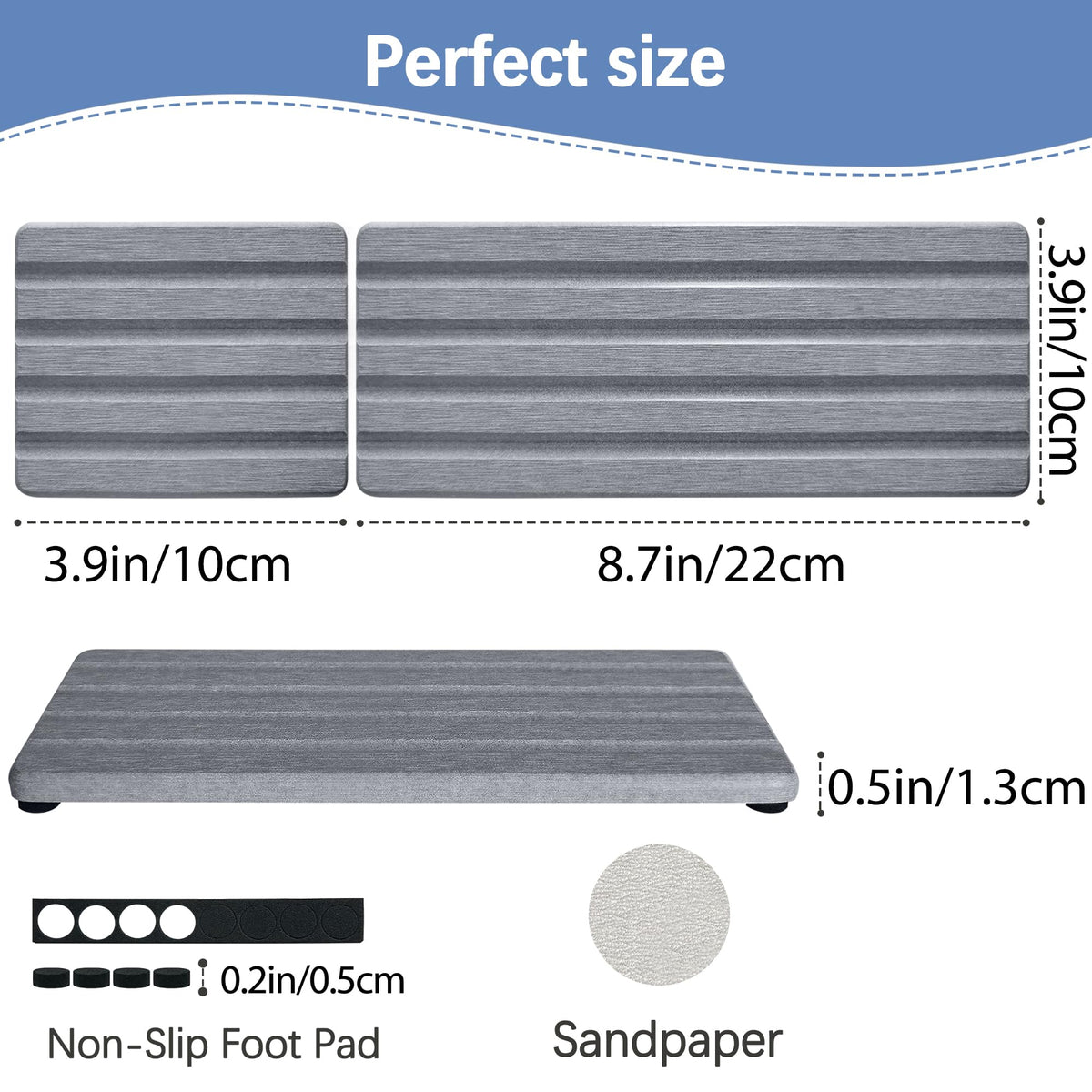 Set of 3 Water Absorbing Stone Tray Diatomite Hand Soap Holder for Bathroom