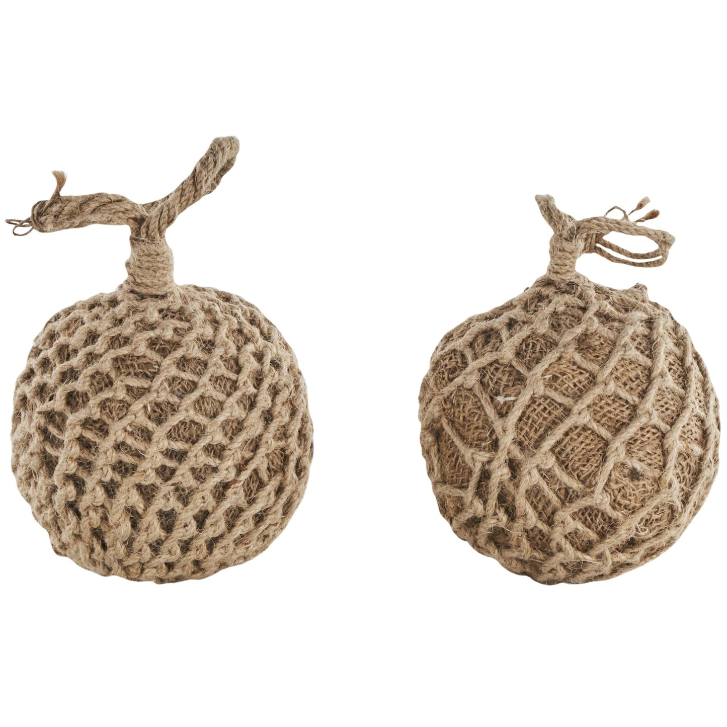 Deco 79 Cement Stone Knot Handmade Decorative Sculpture Woven Layered Orb Home Decor Statues with Handles, Set of 2 Accent Figurines 5"W, 6"H, Brown