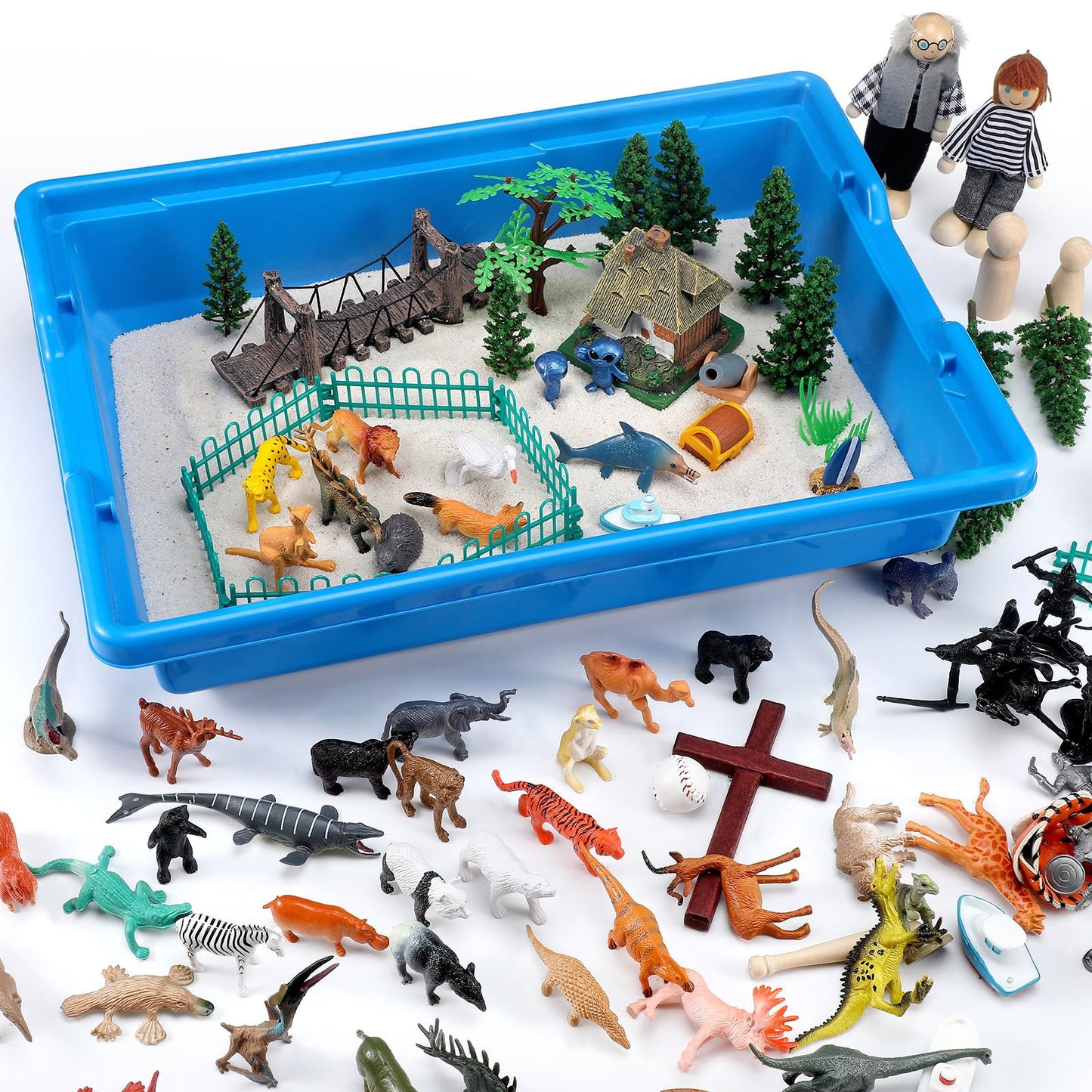 WinnerWhy Sand Tray Basic Portable Starter Kit Sandtray Portable Starter Kit Includes Tray, Sand, and 136 Miniatures