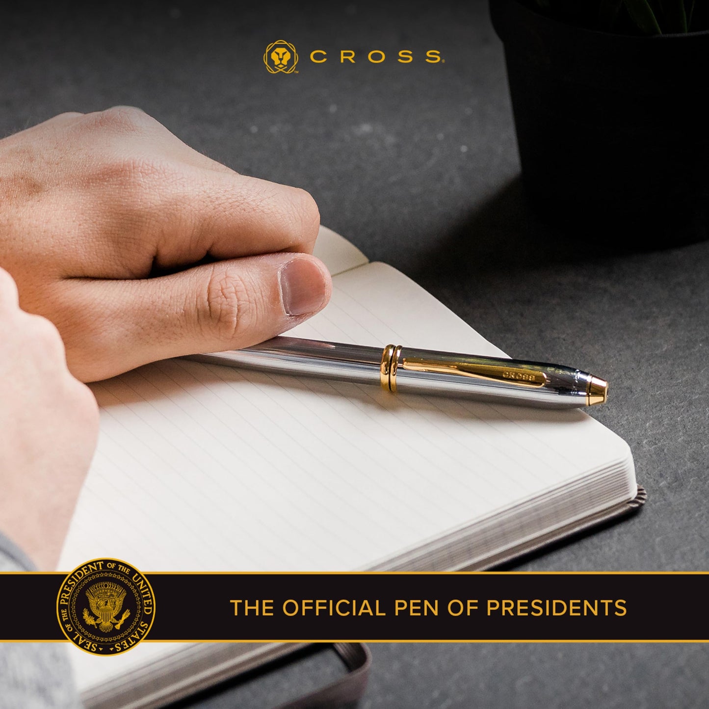 Cross Townsend Black Lacquer Ballpoint Pen with 23KT Gold-Plated Appointments (572TW) by Cross