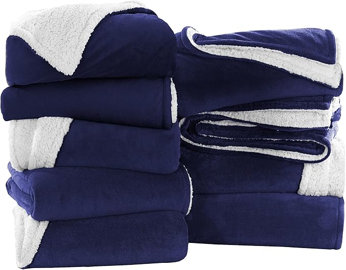 IR Imperial Rooms Black Sherpa Blankets Queen Size for Bed - Wholesale Bulk Pack of 9 Sherpa Blankets - Soft Fluffy Throw Blanket for Hotels, Guest Bedroom, 90x90 Inches