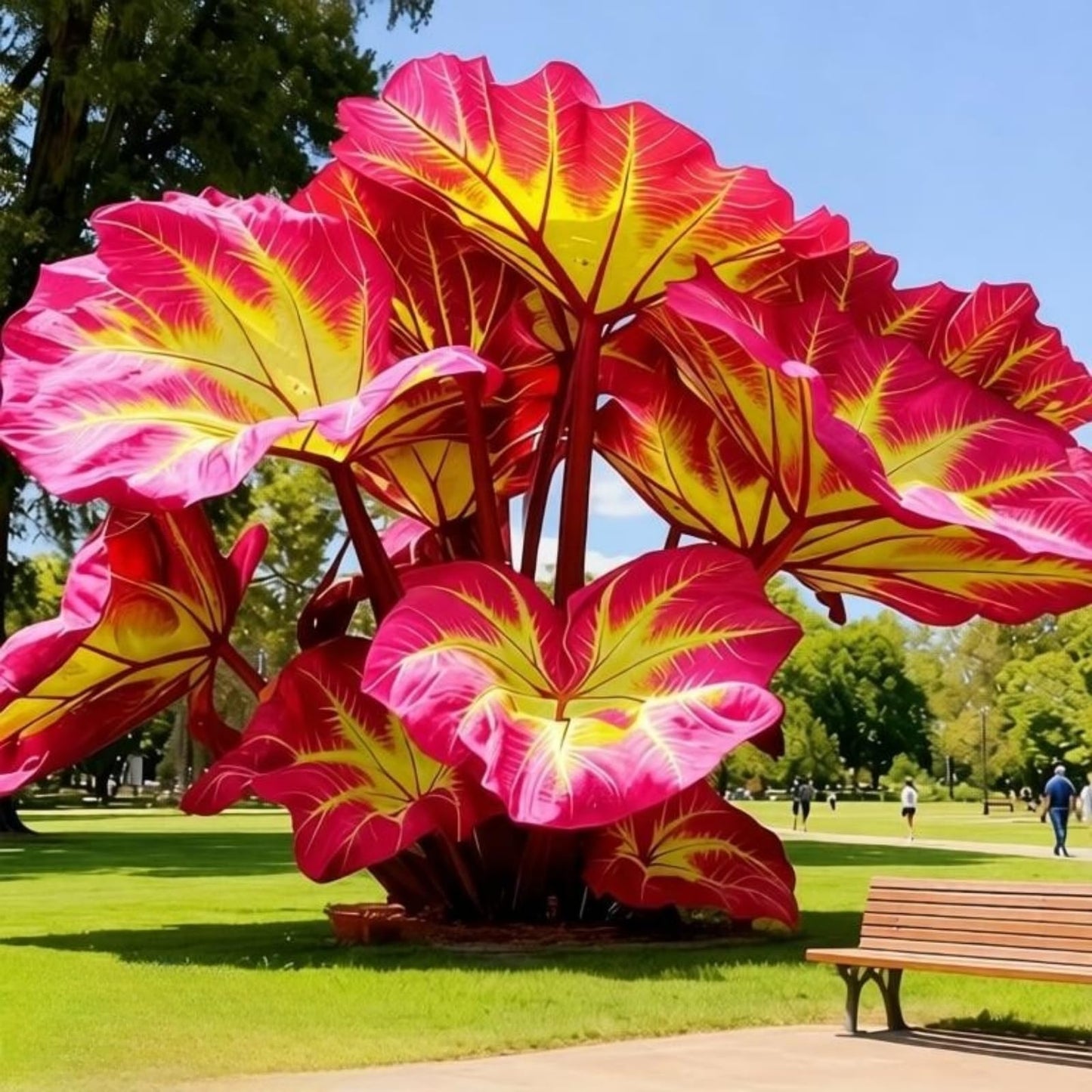 OJHJXUG Elephant Ear Alocasia-Large Leaf Indoor Tropical Foliage-Cold Tolerant and Attracts Pollinators-Mix Colors (4)