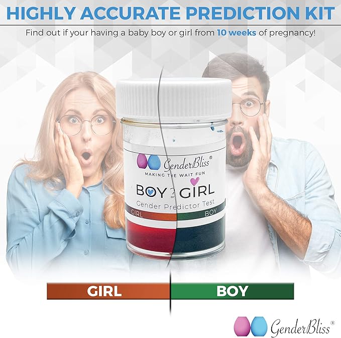 GenderBliss® Gender Prediction Test Kit - Early Pregnancy Boy or Girl Gender Reveal Home Test - Non-invasive Safe for Mother and Baby. Find Out Your Babies Gender as Early as 10 Weeks!