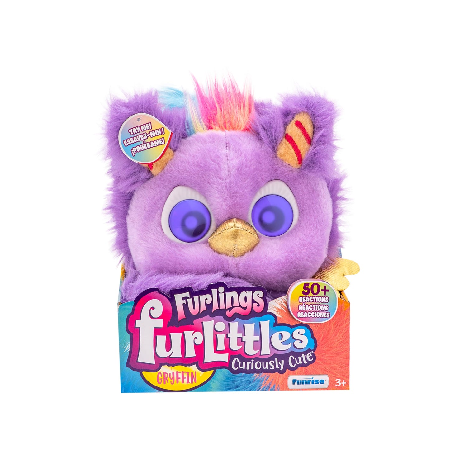Furlings Furlittles Gryffin - 6.5" Interactive Plush Toy, 50+ Sounds & Expressions, Gift for Girls & Boys 3+, Purple