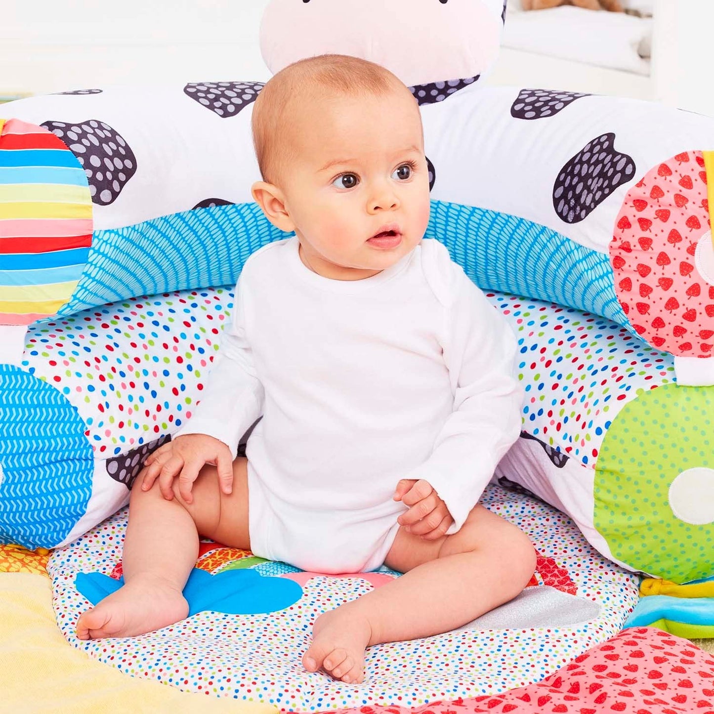 Early Learning Centre Blossom Farm Martha Moo Sit Me Up Cozy, Sensory and Physical Development Infant Toy, Kids Toys for Ages 0+, Amazon Exclusive