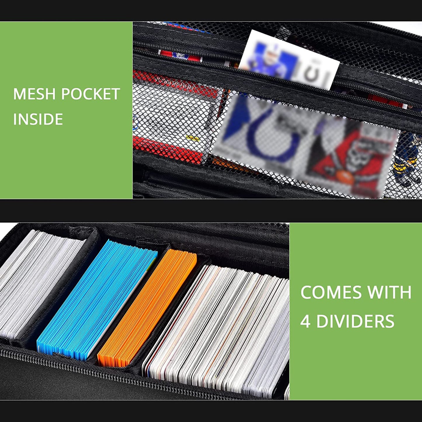 ALKOO Premium 900+ Trading Card Carrying Case - Hard Shell TCG Travel Storage Bag with Dividers & Shoulder Strap - Holds 900+ Sleeved Cards or Deck Boxes - Compatible with MTG & Sports Cards