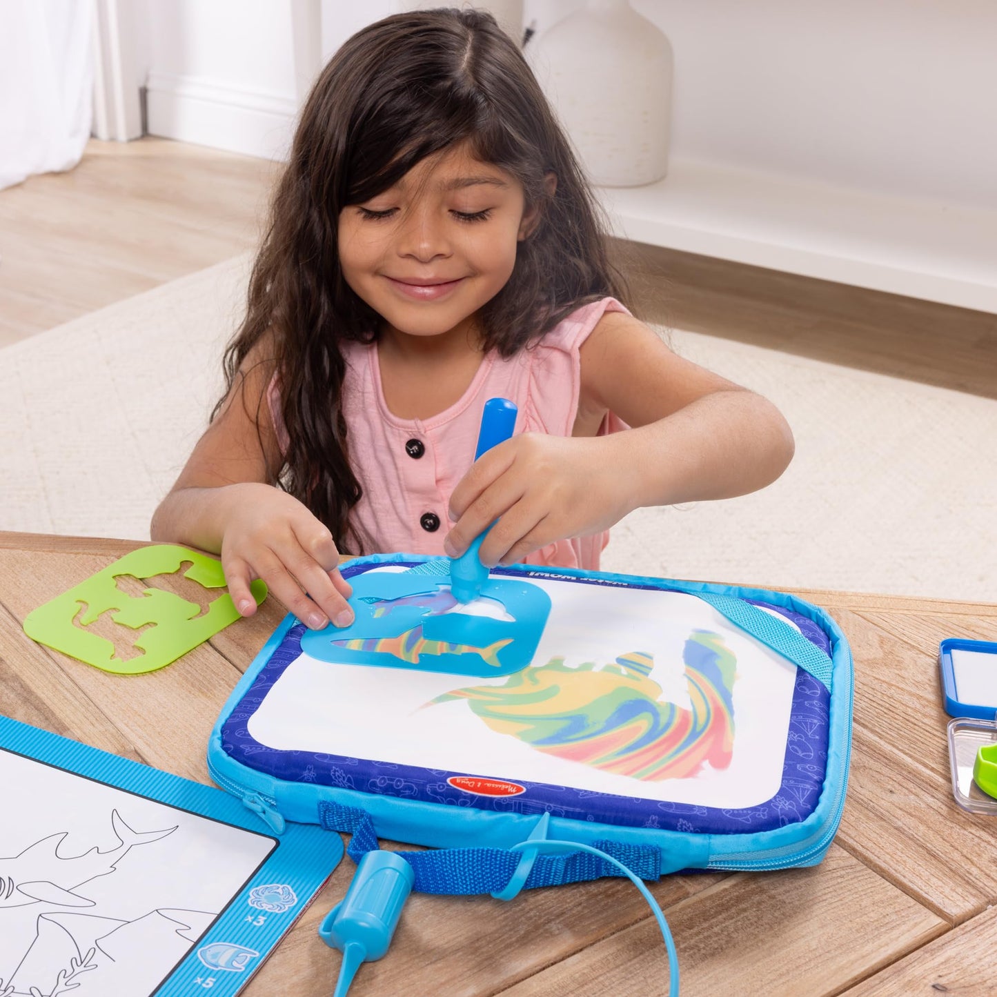 Melissa & Doug Water Wow! Take-Along Reusable Color-Reveal Drawing Set Mess-Free Multi-Activity Pad with Water PenTravel Toy for Toddlers & Kids Ages 3+