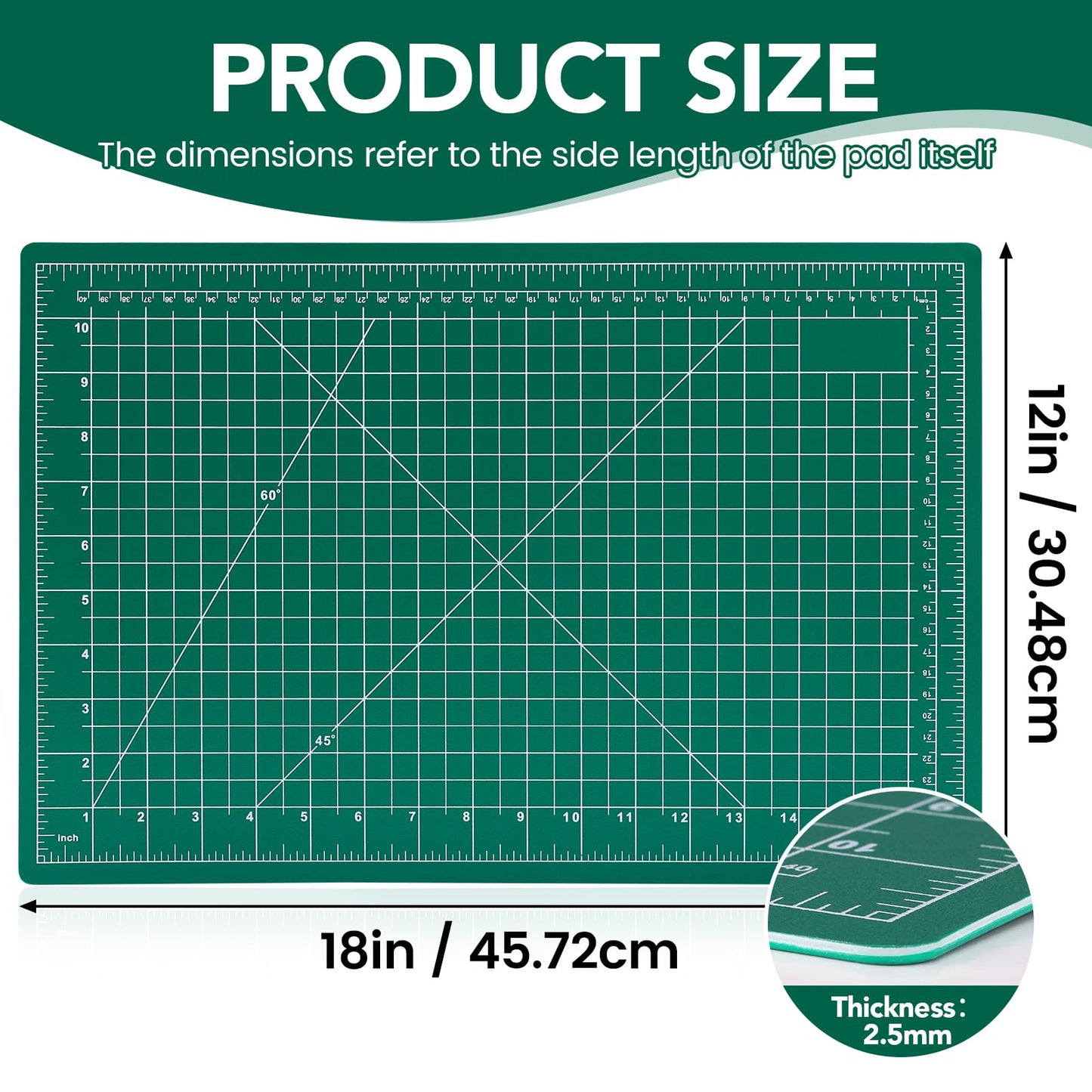 CLOYAN Cutting Mat 12"x18", 10 Pack Double-Sided 5-Ply Self Healing Sewing Cutting Mat, Cutting Mats Board for Crafts-Sewing, Fabric, Quilting, Scrapbooking Project