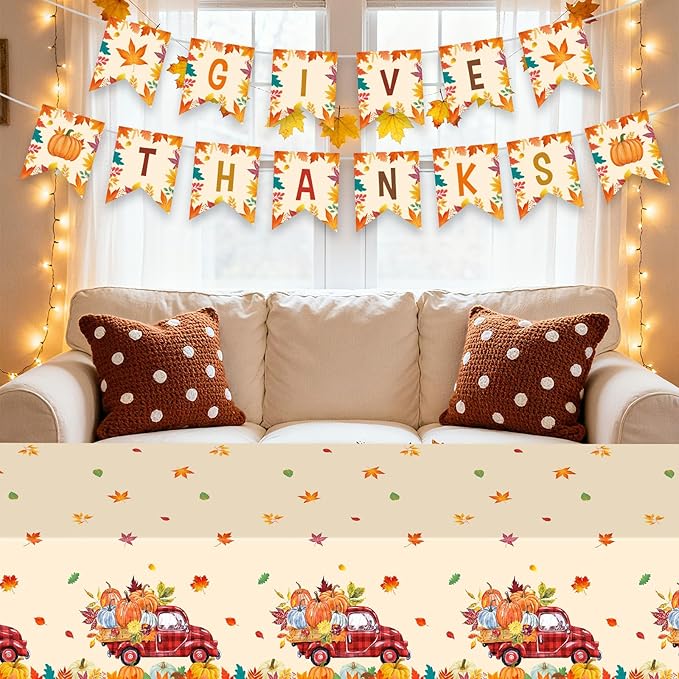 Give Thanks Fall Thanksgiving Garland Banner Kit