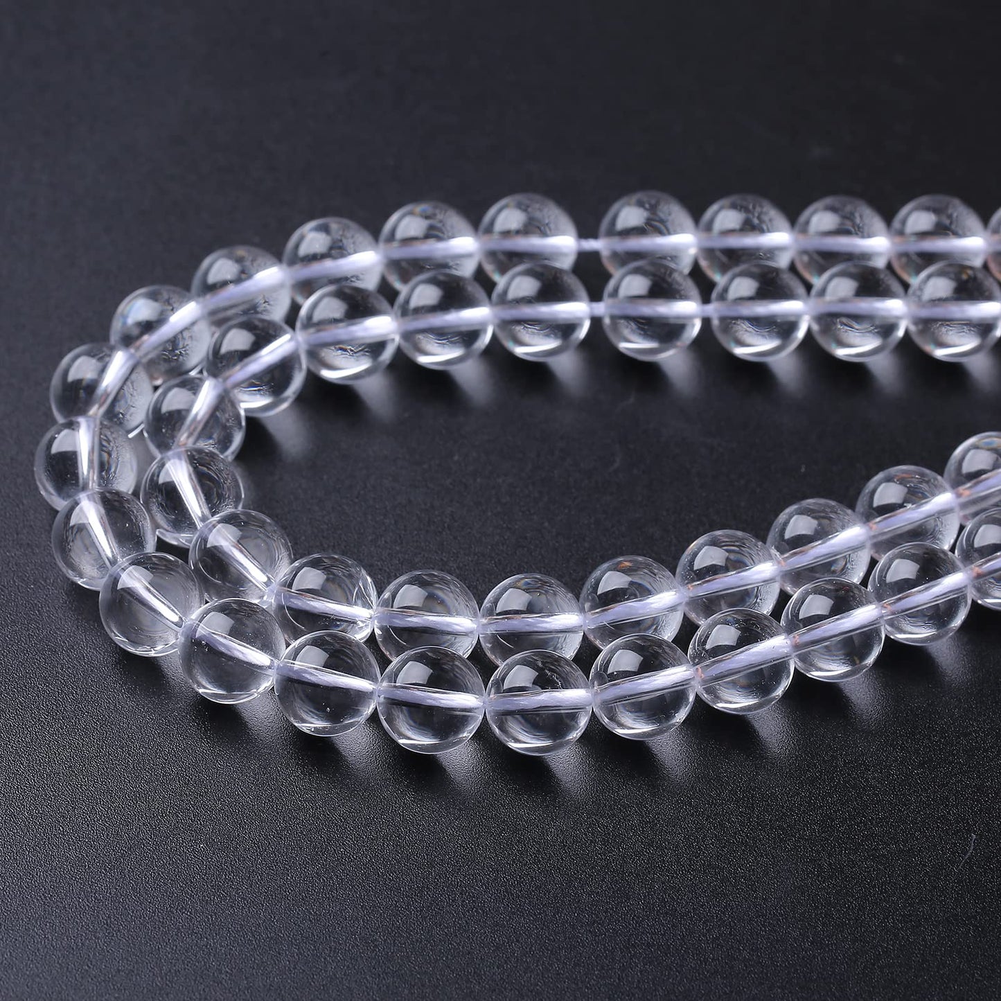 60PCS 6MM Clear White Crystal Quartz Stone Beads Natural Gemstone Bead Crystal Healing Energy Jewelry Making DIY 15 inches