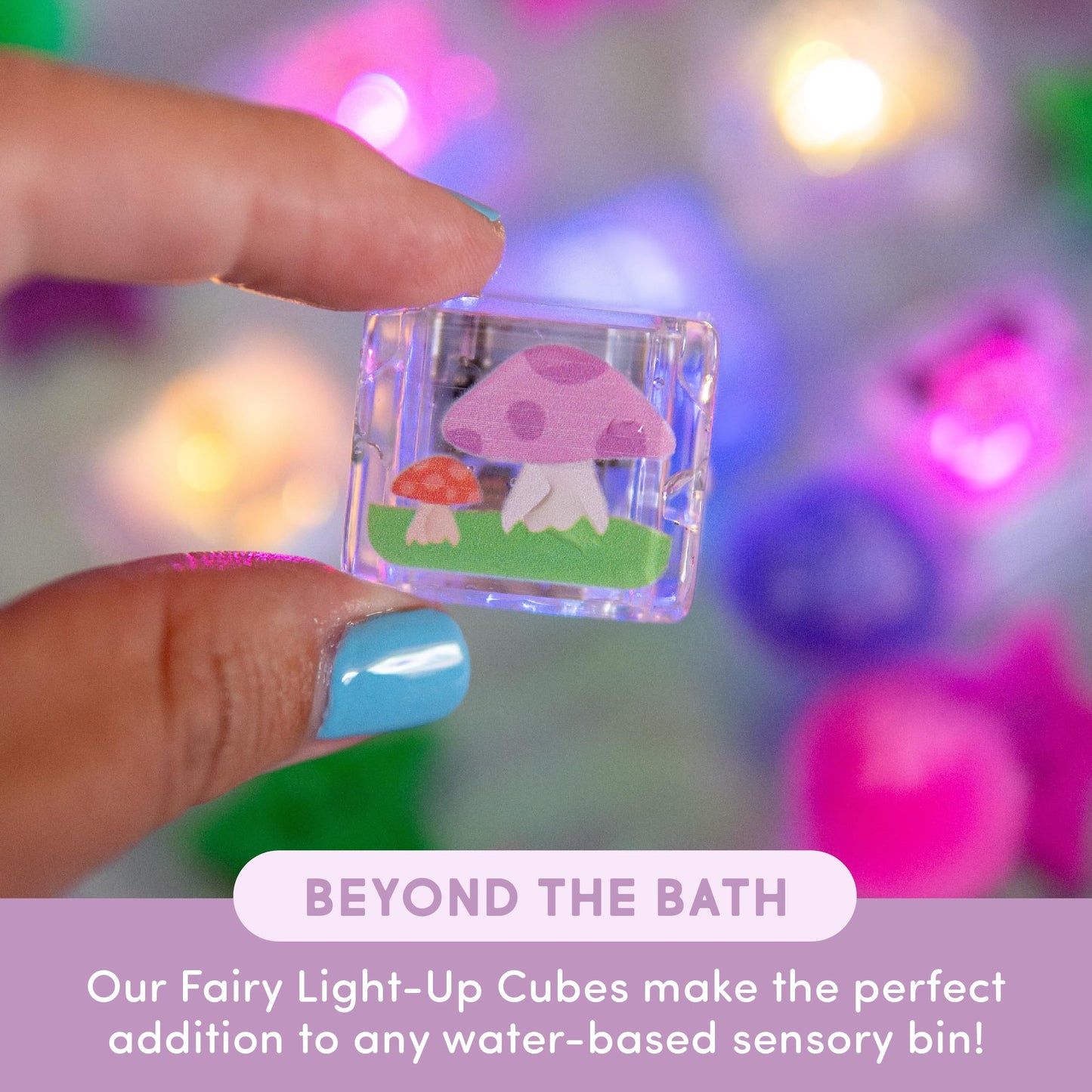 Glo Pals Water-Activated Light-Up Cubes for Bathtime and Sensory Play - Includes 6 Reusable Light-Up - Sensory Toys and Glowing Bath Cubes for Kids and Toddlers - Fairy