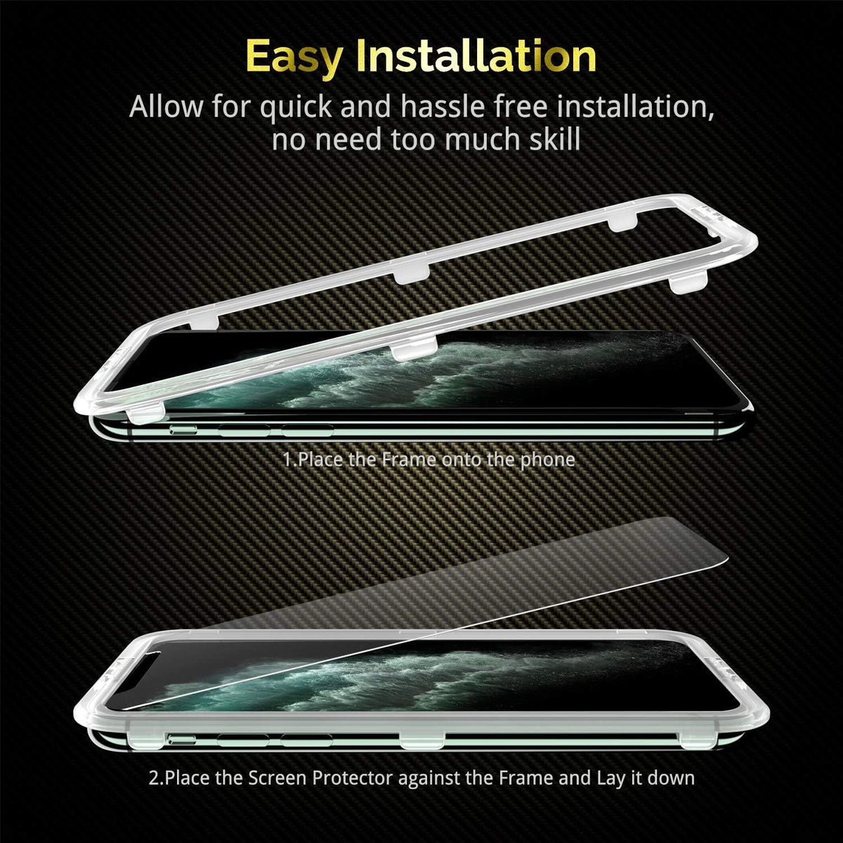 UNBREAKcable iPhone 11 Pro Screen Protector [2 Pack], 2.5D Double Defense Series Premium Tempered Glass for 5.8-inch iPhone 11 Pro (2019) [Anti-scratch, Anti-fingerprint, Bubble Free & Case-friendly]