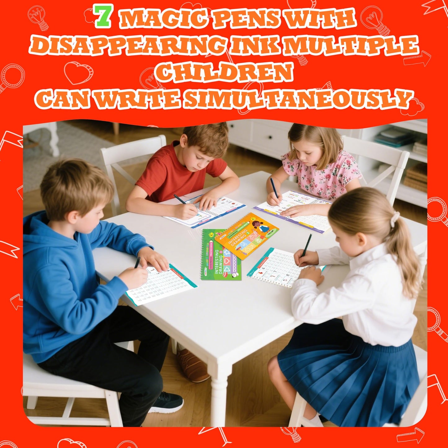 Lumikidz Magic Grooved Writing Practice for Kids Ages 3–5 - Reusable Grooved Writing Books for Kids 3–5 - Handwriting Practice for Kids 5–7 - Preschool Tracing Books & Learning Activities
