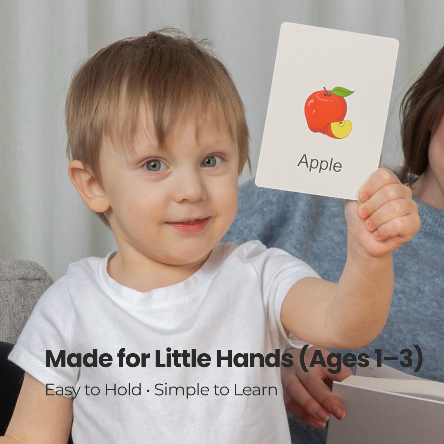 Toddler Flashcards for Ages 1–3 – 55 Thick & Durable Learning Cards, First Words, Real-Life Images, Montessori Toy for Babies 12+ Months