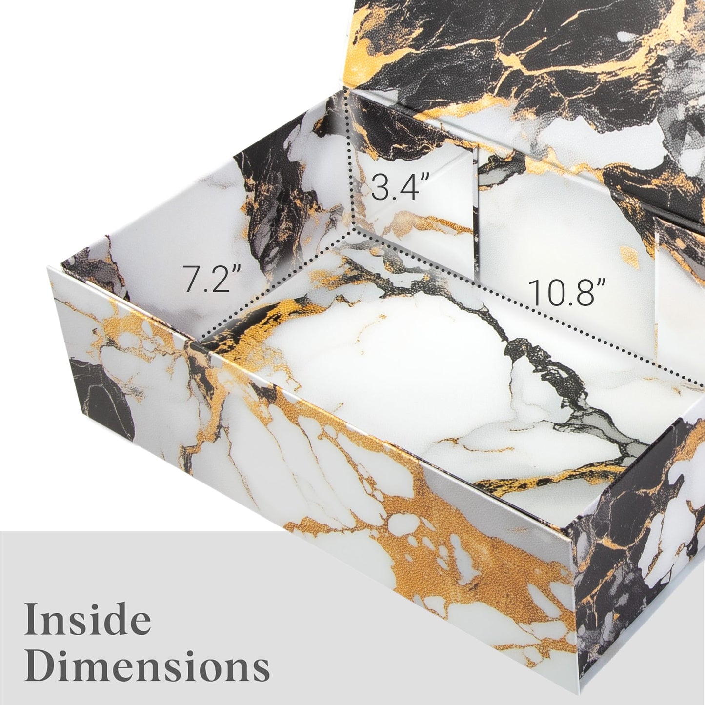 Sorarto Luxury Keepsake Gift Box 3-Pack | Marble Gold Decorative Boxes with Magnetic Lids for Presents, Wedding Memory Box, and Bridal Gifts. 11.5" x 7.5" x 3.5"