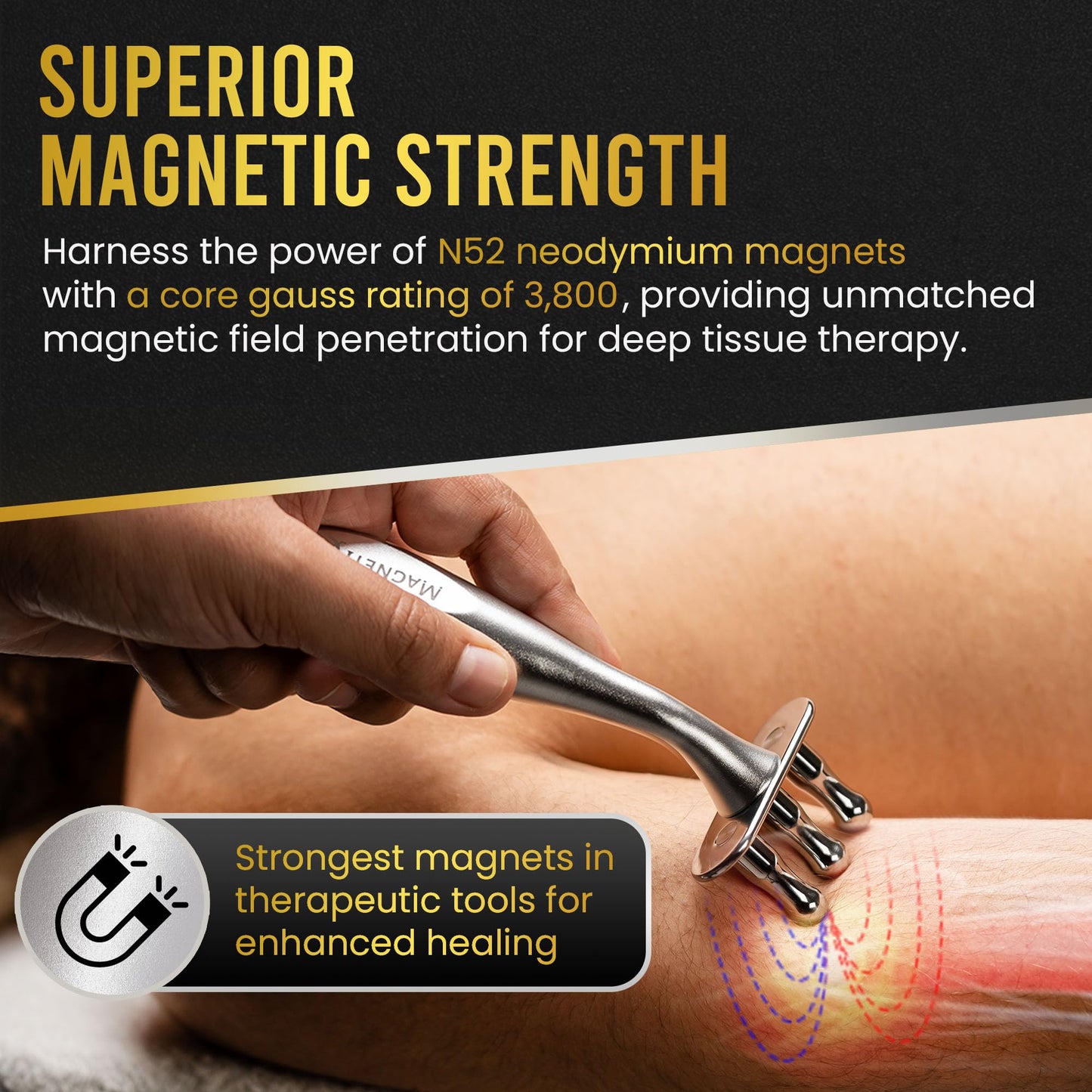 MagnetRX® Magnetic Therapy Massage Fork – Multi–Functional Magnetotherapy Pen for Emotion Code Magnets, Meridian Massage Tool & Body Healing Magnets – Magnetoterapia Fisioterapia Portatil Aparatos