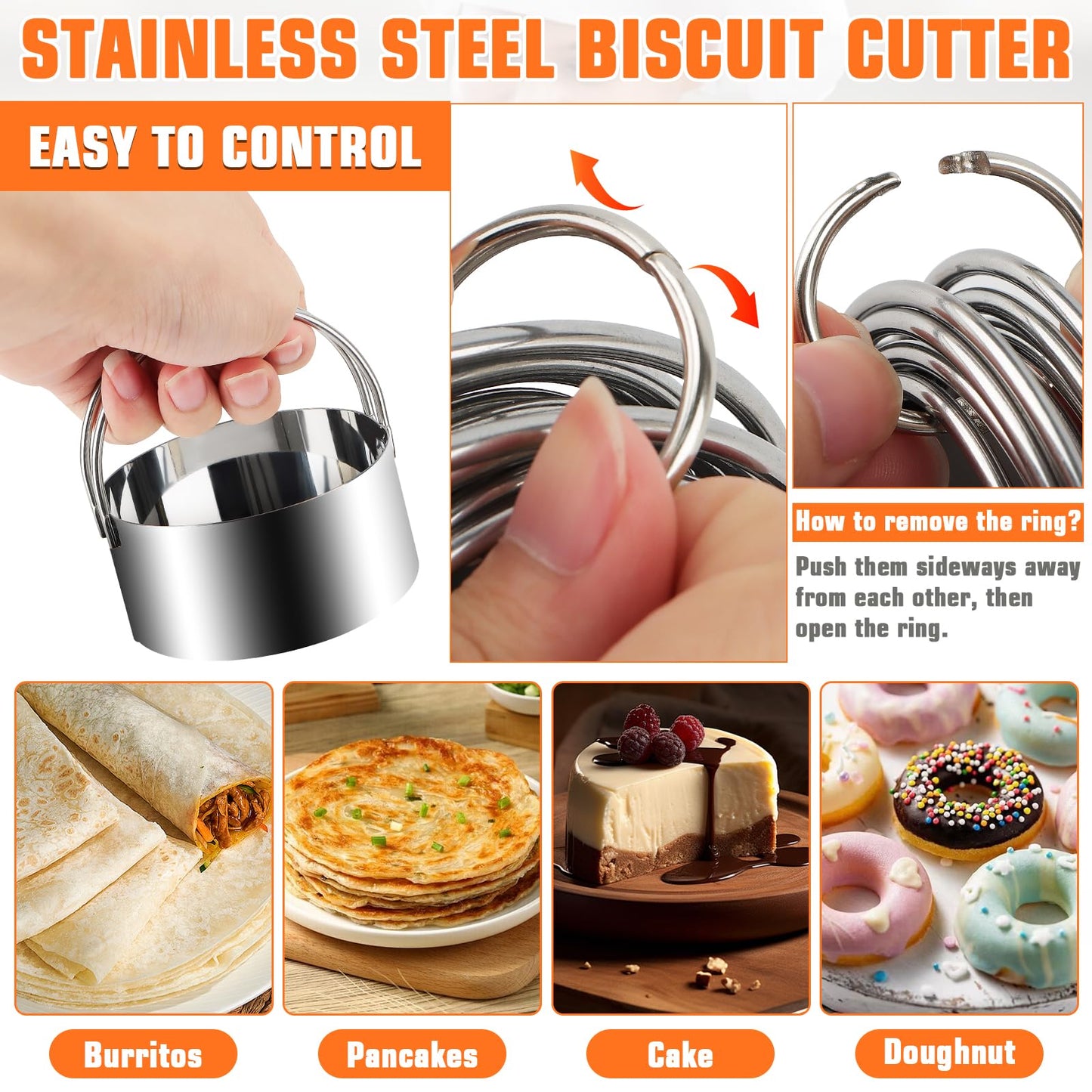 Biscuit Cutter Set, 14PCS Pastry Blender Set with Pastry Cutter, Flour Sifter, Rolling Pin, Biscuit Cutter, Dough Cutter, Powdered Sugar Shaker Duster, Fine Mesh Strainer Baking Mat for Cooking Baking