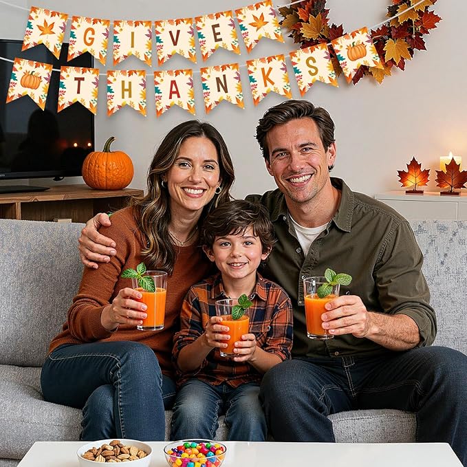 Give Thanks Fall Thanksgiving Garland Banner Kit