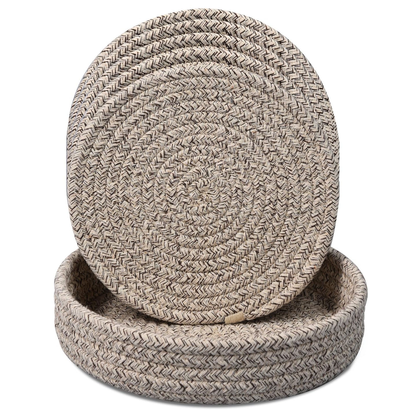 Vakelin 8 Inch Trivets for Hot Dishes, Hot Pots and Pans, Pot Holders for Kitchen, 5 Pcs Thick Heat Resistant Hot Pads for Kithchen, Countertop Hot Pad with Storage Basket