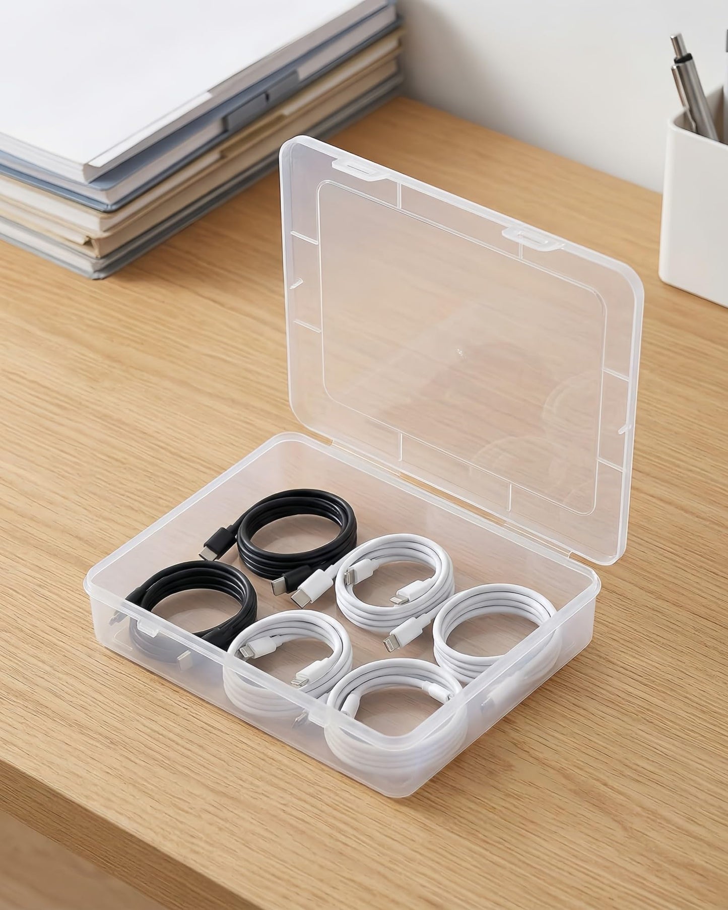 CHSZCHOMER 9 Pack Clear Plastic Storage Boxes with Snap-Lock Lids, Assorted Sizes Mini Organizer Containers with Bonus Marking Labels for DIY Crafts, Beads,Charms,Stickers, SMT Components,Hardware